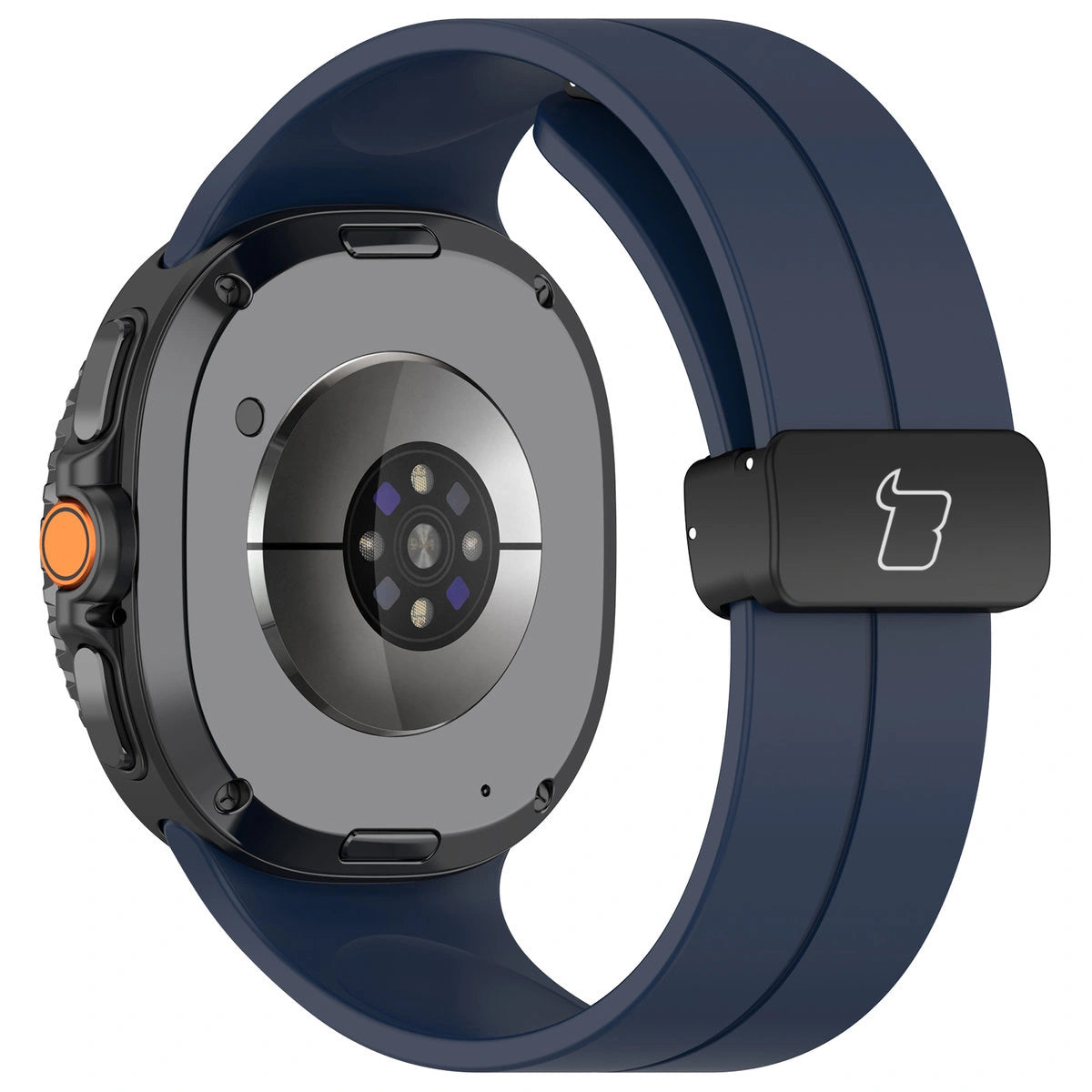 Armband für Galaxy Watch 9 40 mm / 44 mm / 8 40 mm / 44 mm / 8 Classic 46 mm, Bizon Strap Watch Silicone L, Dunkelblau