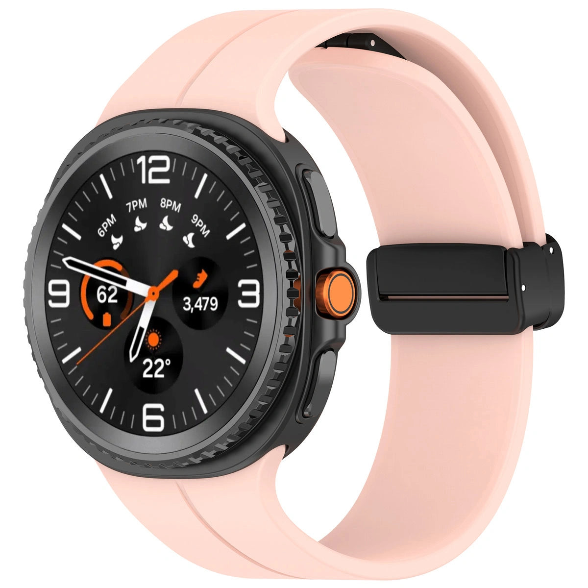 Armband für Galaxy Watch 9 40 mm / 44 mm / 8 40 mm / 44 mm / 8 Classic 46 mm, Bizon Strap Watch Silicone L, Rosa