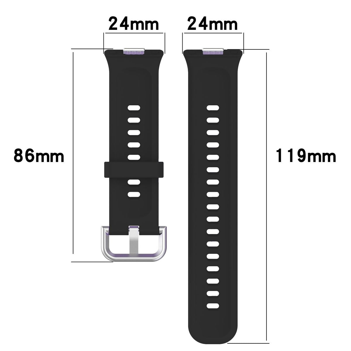 Armband für Huawei Watch Fit 4 / 4 Pro / 3, Bizon Strap Watch Silicone Pro SR, Schwarz