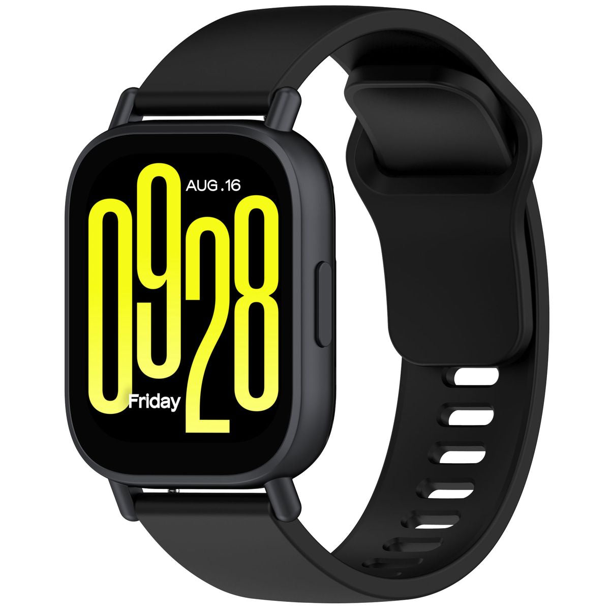 Silikon Armband für Smartwatch, Bizon Strap Watch Silicone Pro H, QuickRelease 22 mm, Schwarz