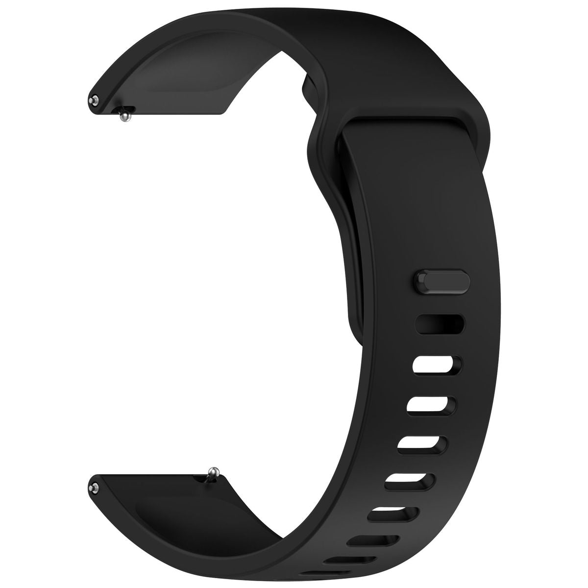 Silikon Armband für Smartwatch, Bizon Strap Watch Silicone Pro H, QuickRelease 22 mm, Schwarz