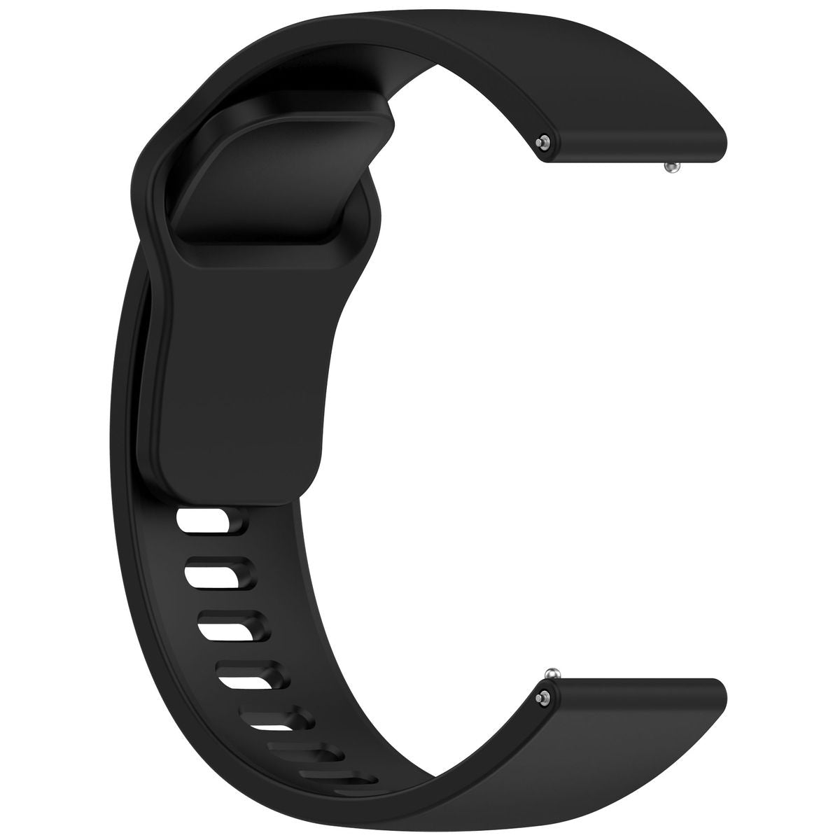 Silikon Armband für Smartwatch, Bizon Strap Watch Silicone Pro H, QuickRelease 22 mm, Schwarz