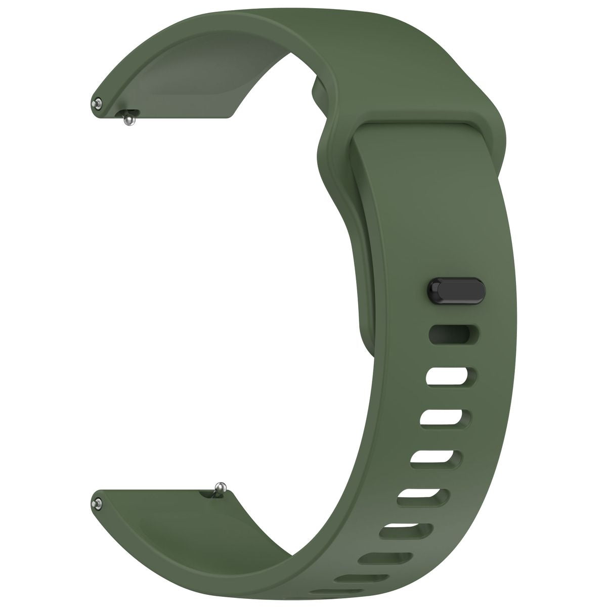 Silikon Armband für Smartwatch, Bizon Strap Watch Silicone Pro H, QuickRelease 22 mm, Dunkelgrün
