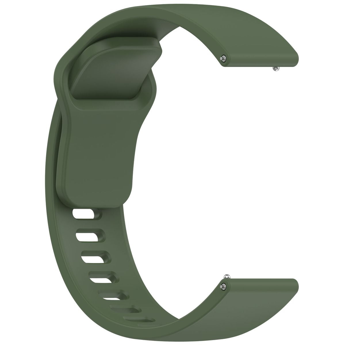 Silikon Armband für Smartwatch, Bizon Strap Watch Silicone Pro H, QuickRelease 22 mm, Dunkelgrün