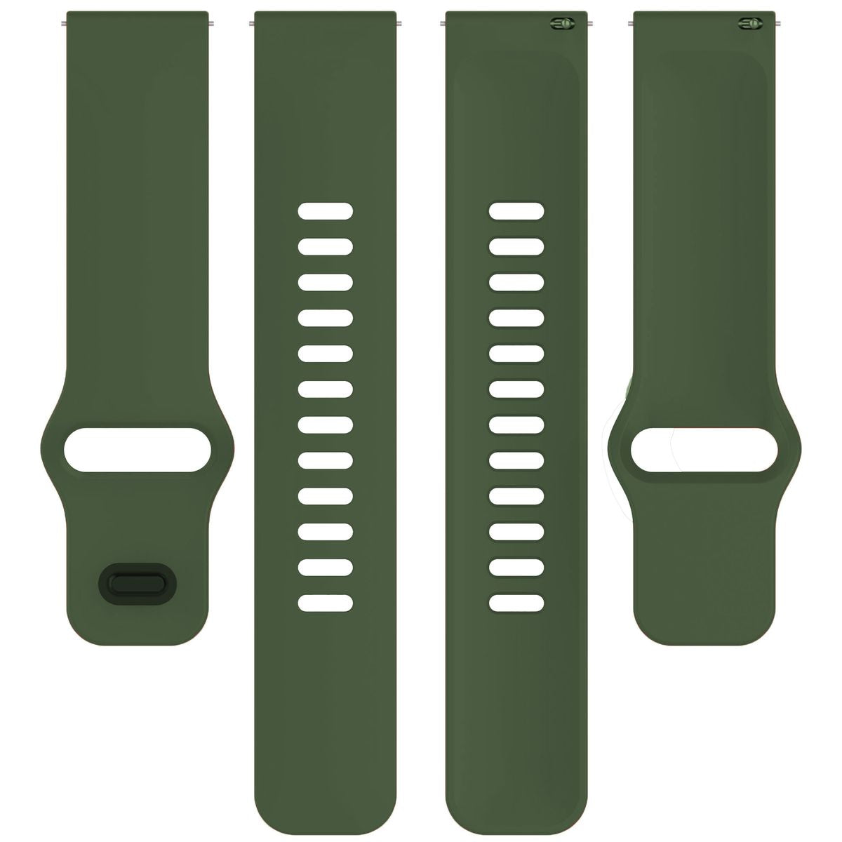 Silikon Armband für Smartwatch, Bizon Strap Watch Silicone Pro H, QuickRelease 22 mm, Dunkelgrün