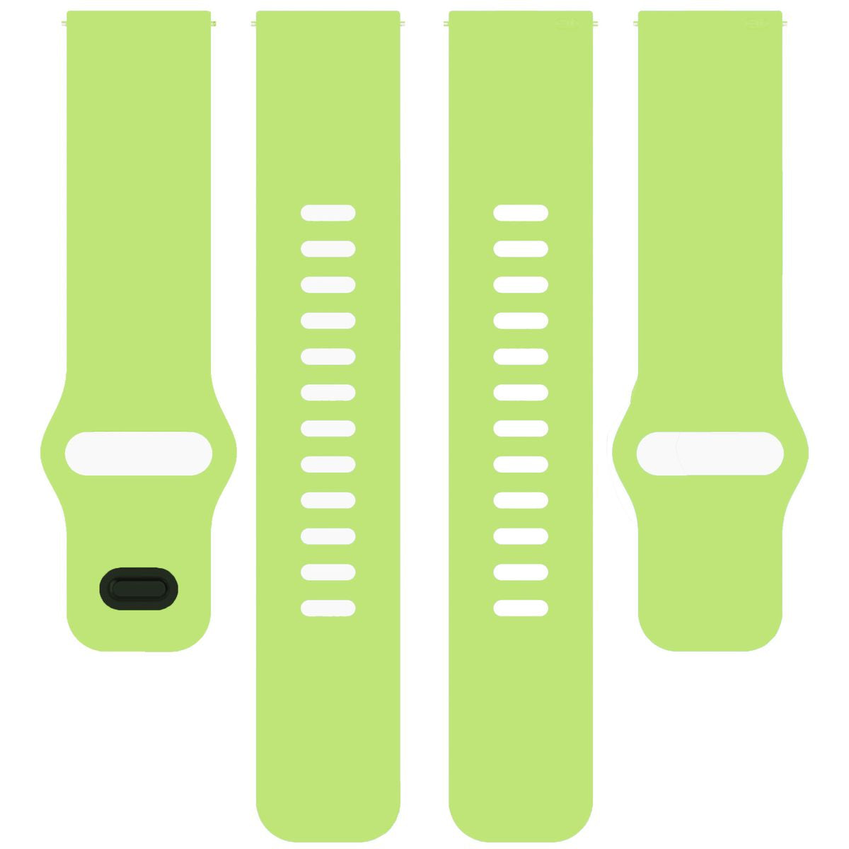 Silikon Armband für Smartwatch, Bizon Strap Watch Silicone Pro H, QuickRelease 22 mm, Hellgrün