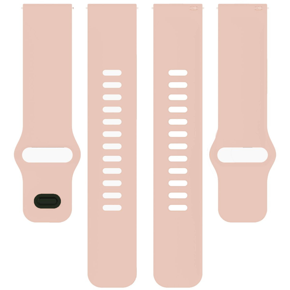 Silikon Armband für Smartwatch, Bizon Strap Watch Silicone Pro H, QuickRelease 22 mm, Rosa