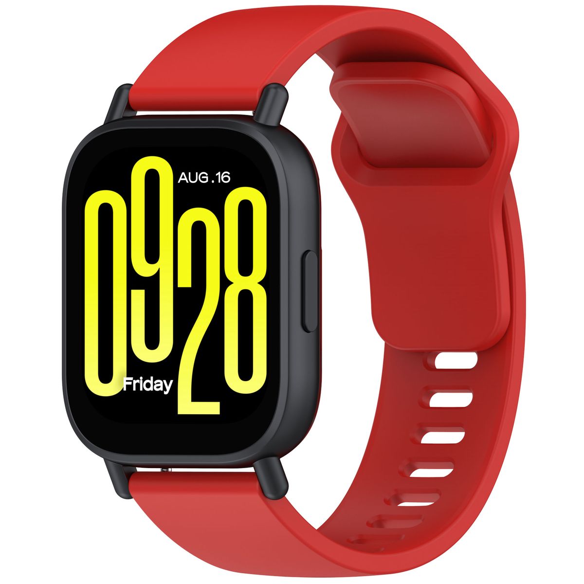 Silikon Armband für Smartwatch, Bizon Strap Watch Silicone Pro H, QuickRelease 22 mm, Rot