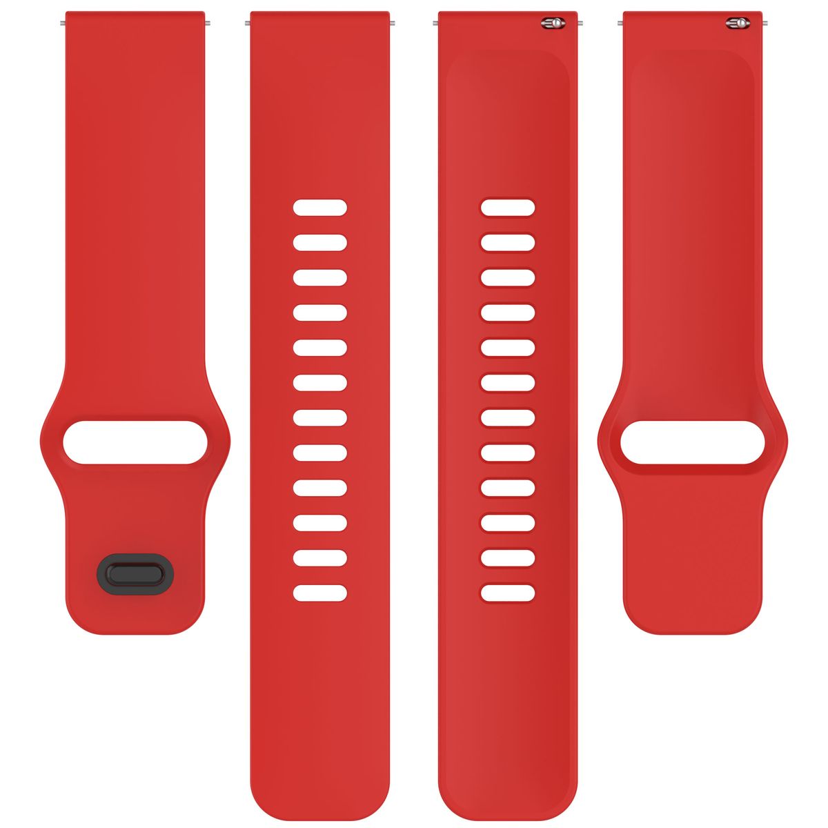 Silikon Armband für Smartwatch, Bizon Strap Watch Silicone Pro H, QuickRelease 22 mm, Rot