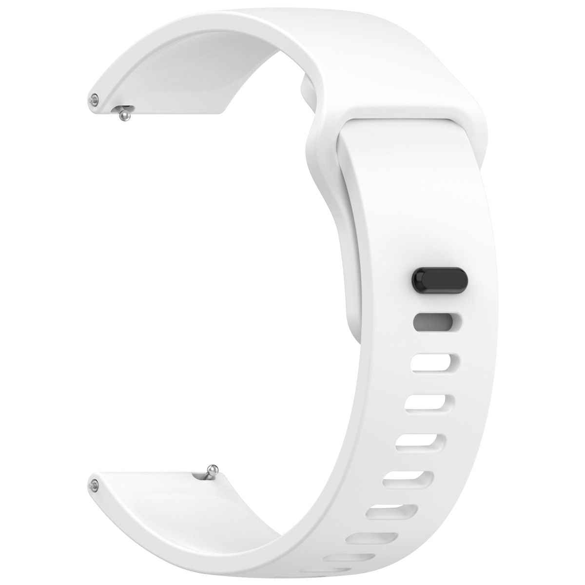 Silikon Armband für Smartwatch, Bizon Strap Watch Silicone Pro H, QuickRelease 22 mm, Weiß
