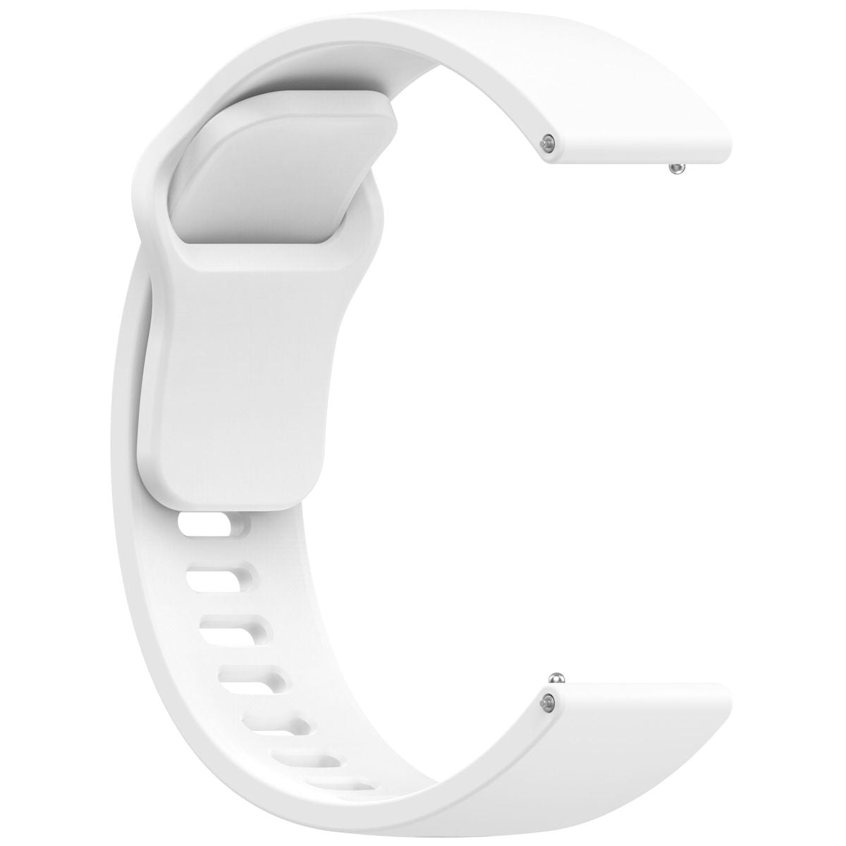 Silikon Armband für Smartwatch, Bizon Strap Watch Silicone Pro H, QuickRelease 22 mm, Weiß