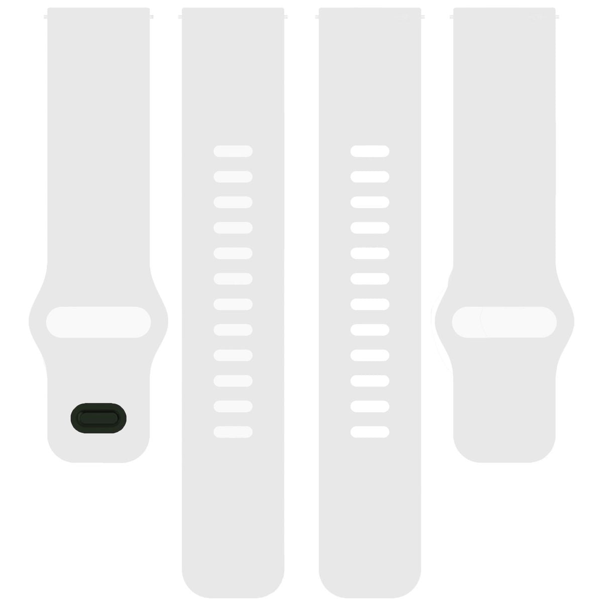 Silikon Armband für Smartwatch, Bizon Strap Watch Silicone Pro H, QuickRelease 22 mm, Weiß