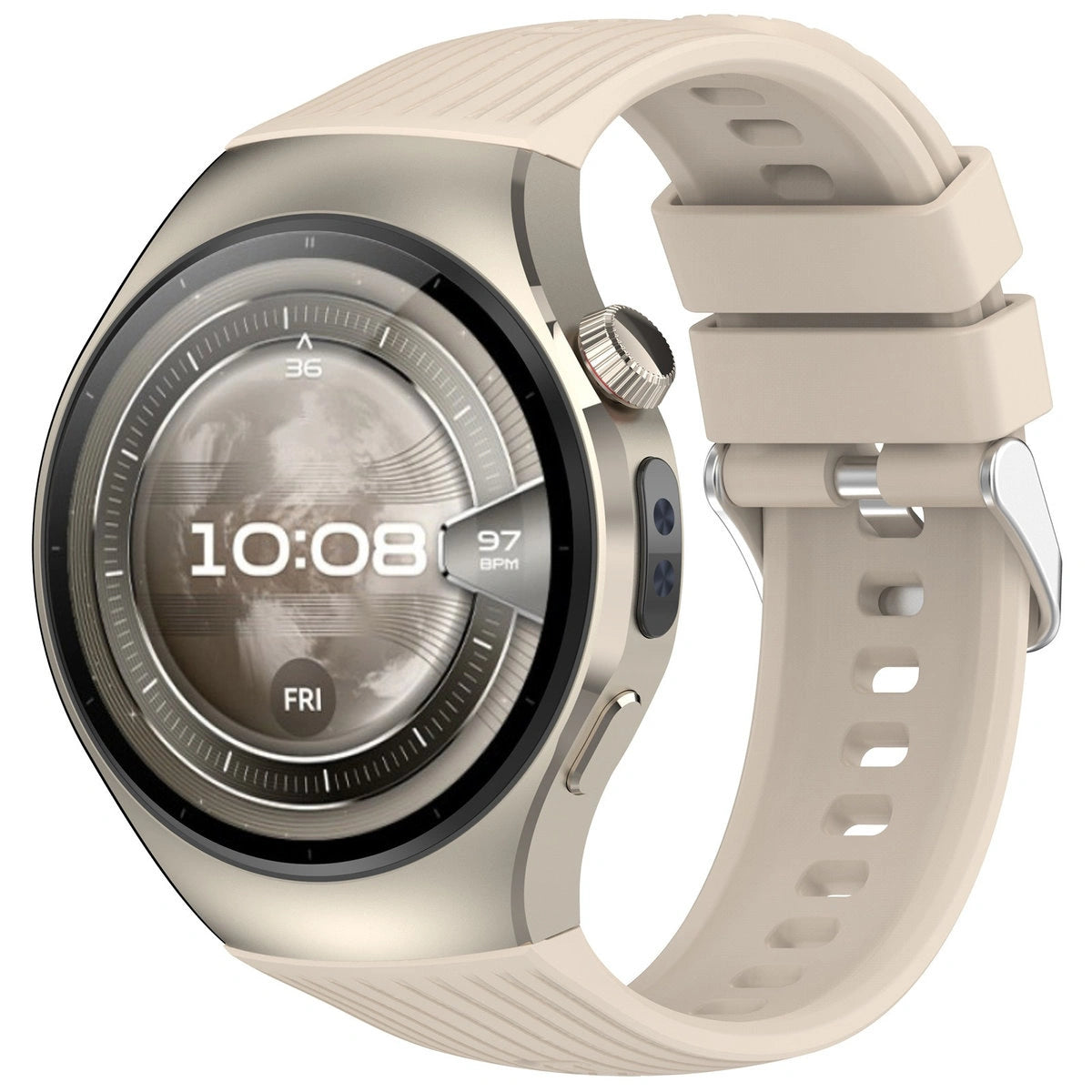 Armband für Huawei Watch 5 42 mm, Bizon Strap Watch Silicone T, Beige