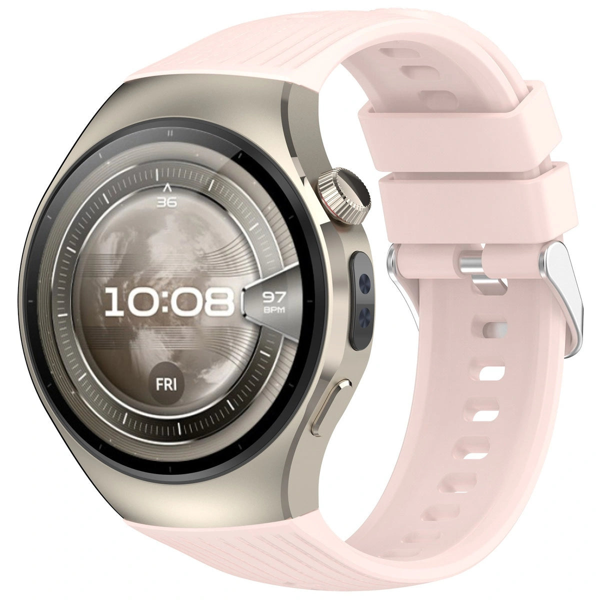 Armband für Huawei Watch 5 42 mm, Bizon Strap Watch Silicone T, Rosa
