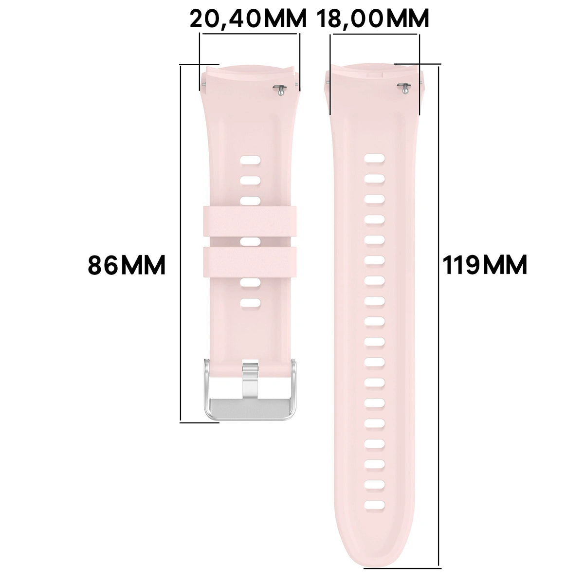 Armband für Huawei Watch 5 42 mm, Bizon Strap Watch Silicone T, Rosa