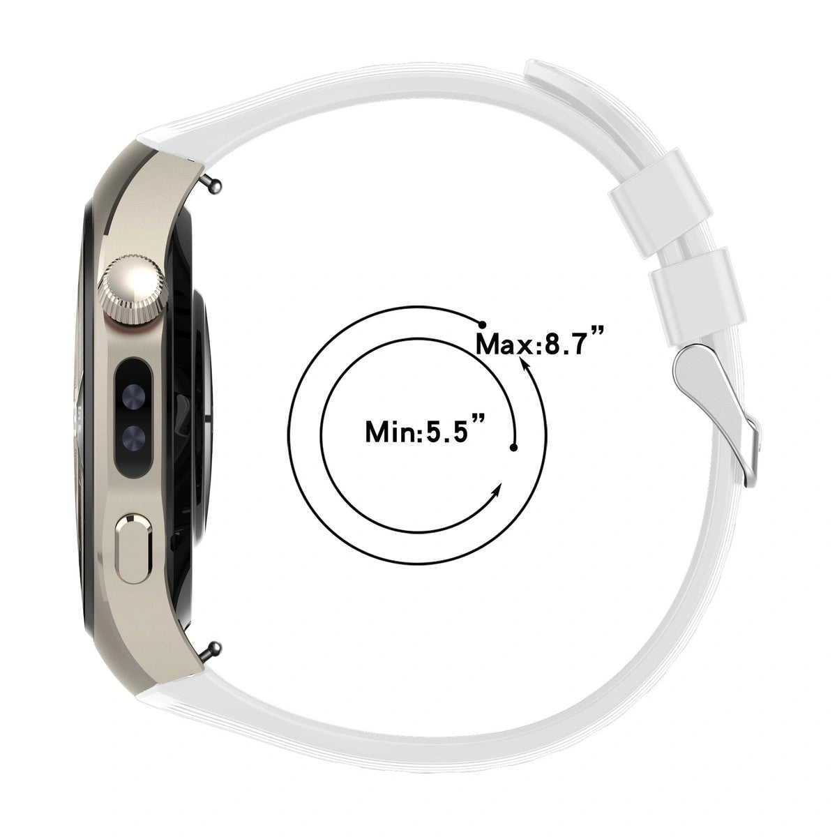 Armband für Huawei Watch 5 42 mm, Bizon Strap Watch Silicone T, Weiß