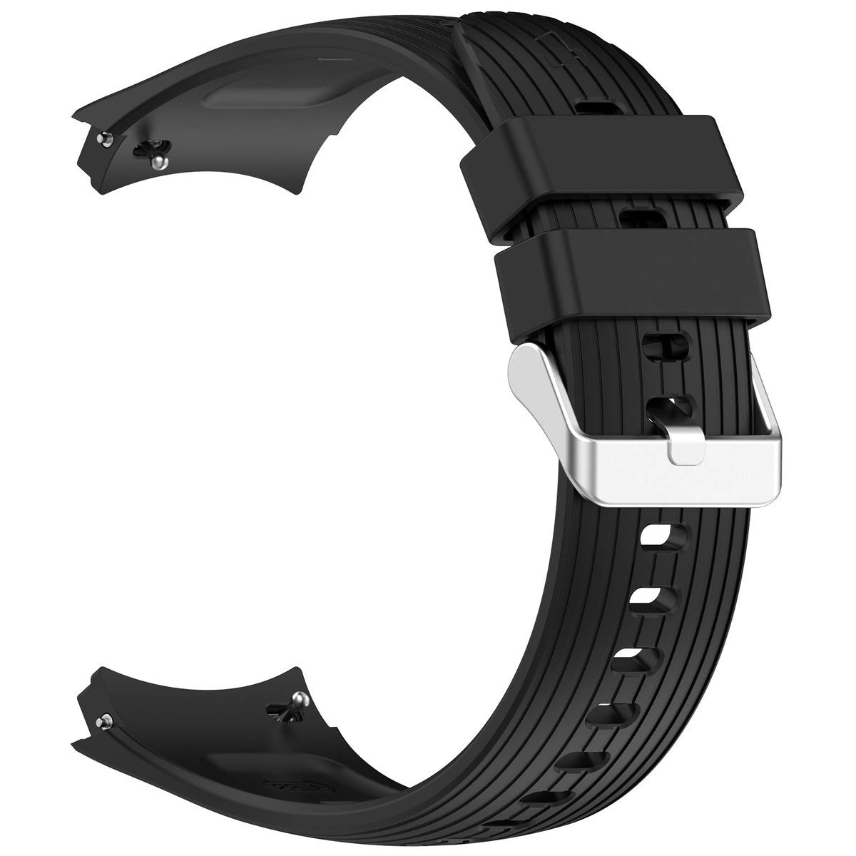 Armband für Huawei Watch 5 46 mm, Bizon Strap Watch Silicone T, Schwarz