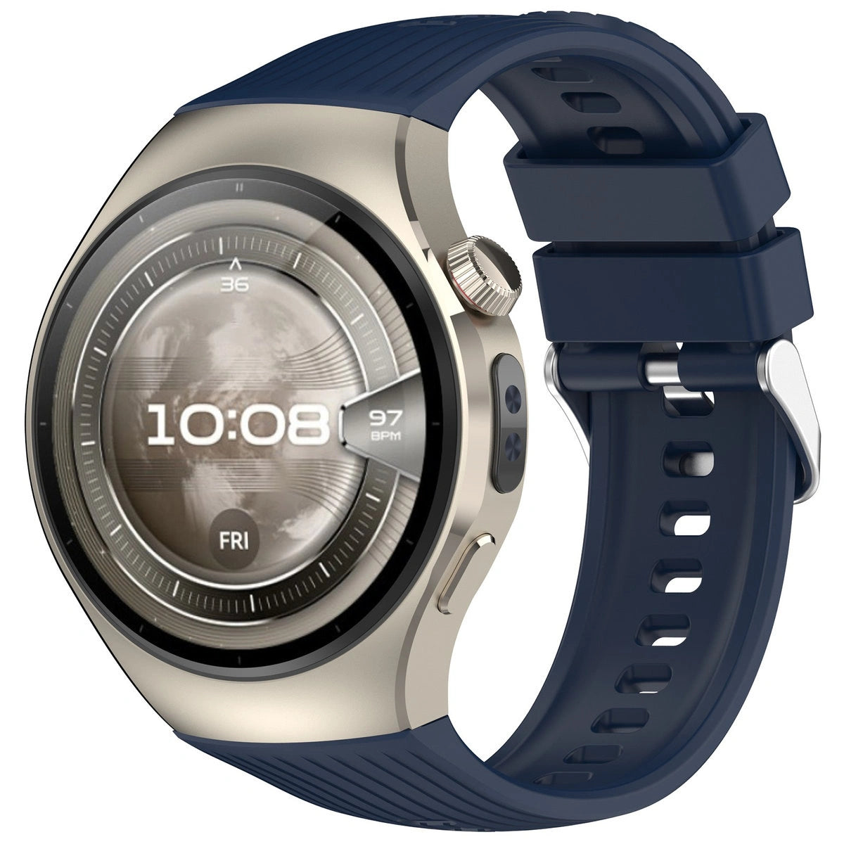 Armband für Huawei Watch 5 46 mm, Bizon Strap Watch Silicone T, Dunkelblau