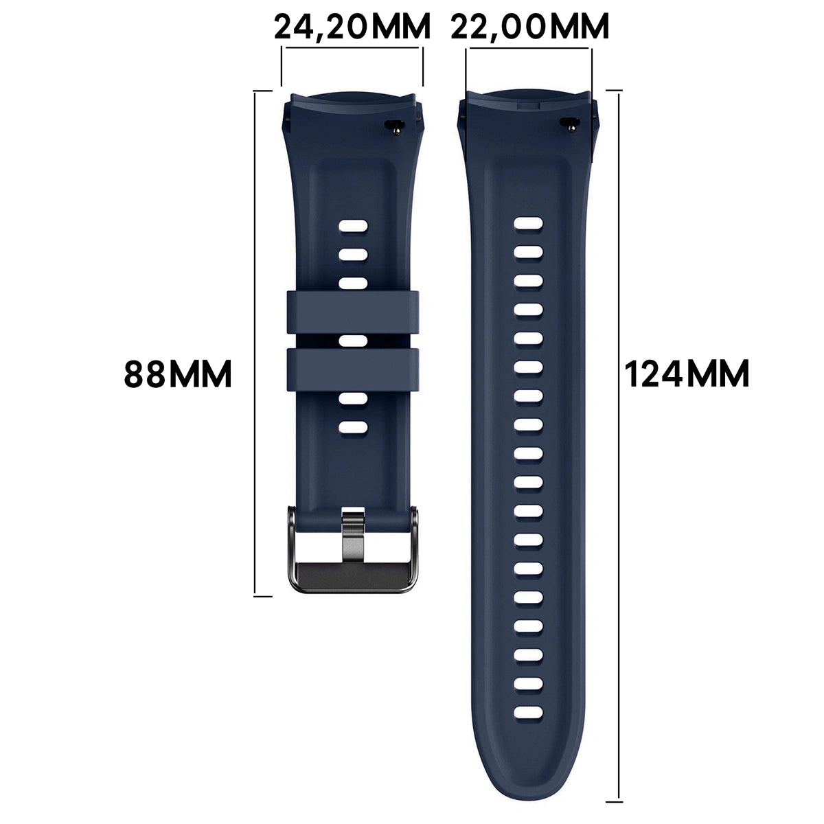 Armband für Huawei Watch 5 46 mm, Bizon Strap Watch Silicone T, Dunkelblau