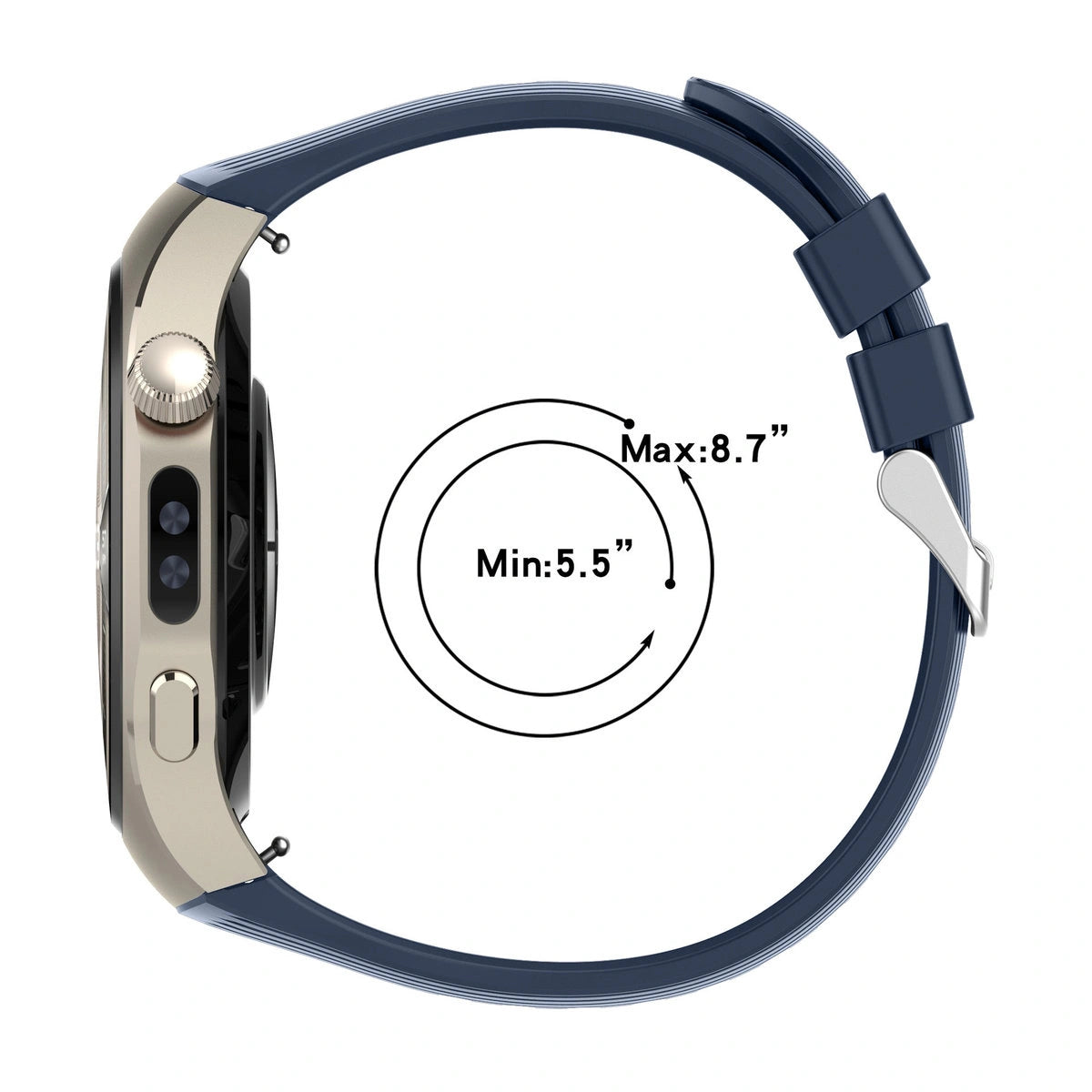 Armband für Huawei Watch 5 46 mm, Bizon Strap Watch Silicone T, Dunkelblau