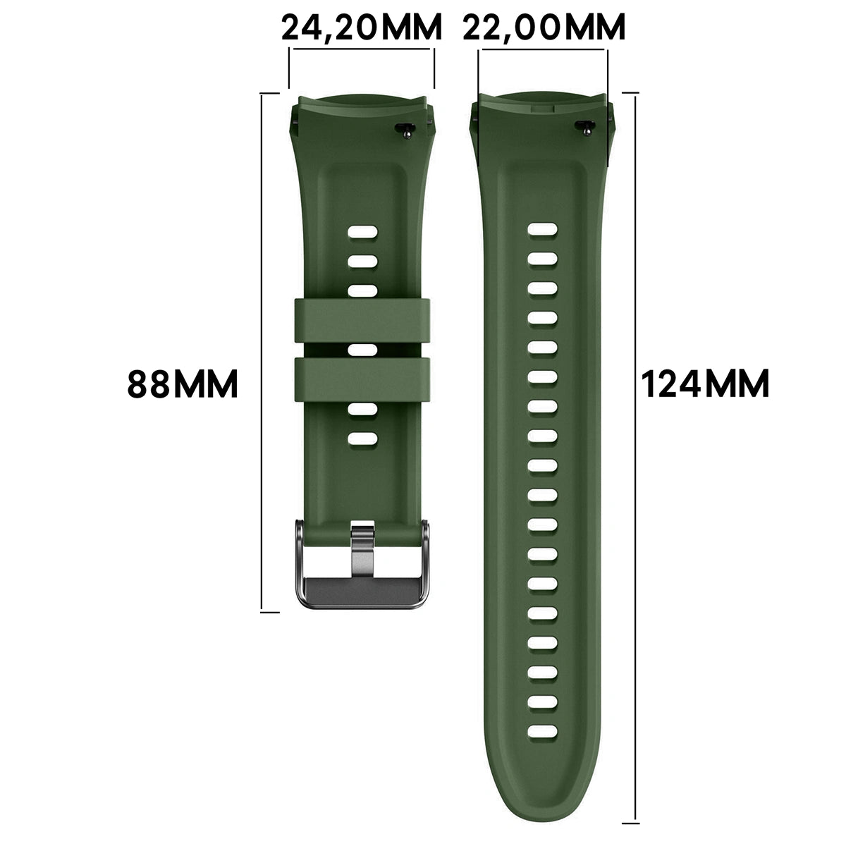 Armband für Huawei Watch 5 46 mm, Bizon Strap Watch Silicone T, Dunkelgrün