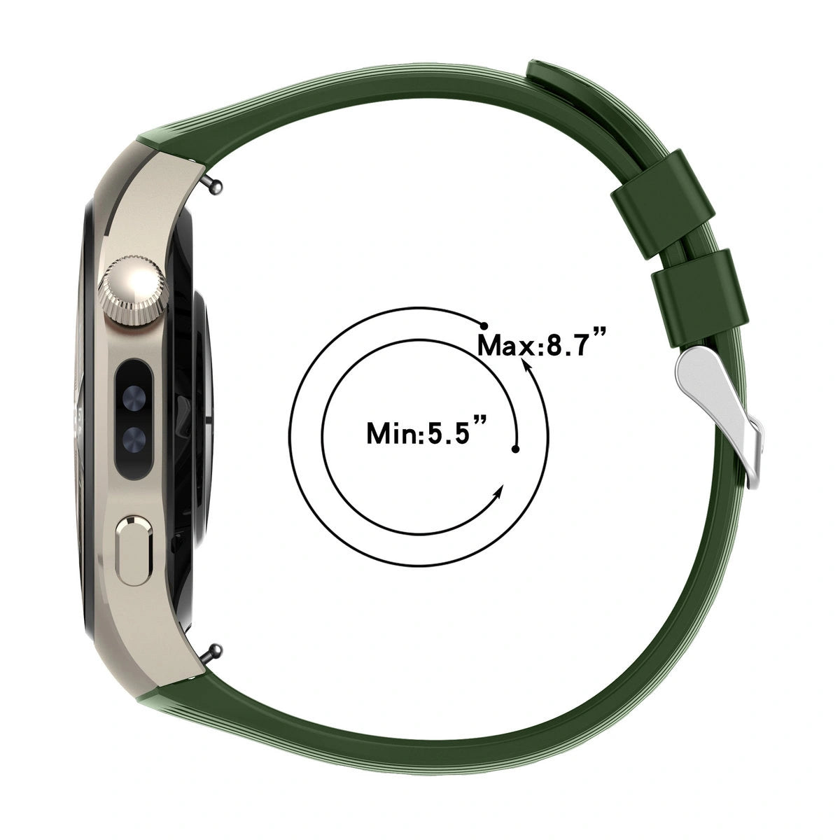 Armband für Huawei Watch 5 46 mm, Bizon Strap Watch Silicone T, Dunkelgrün