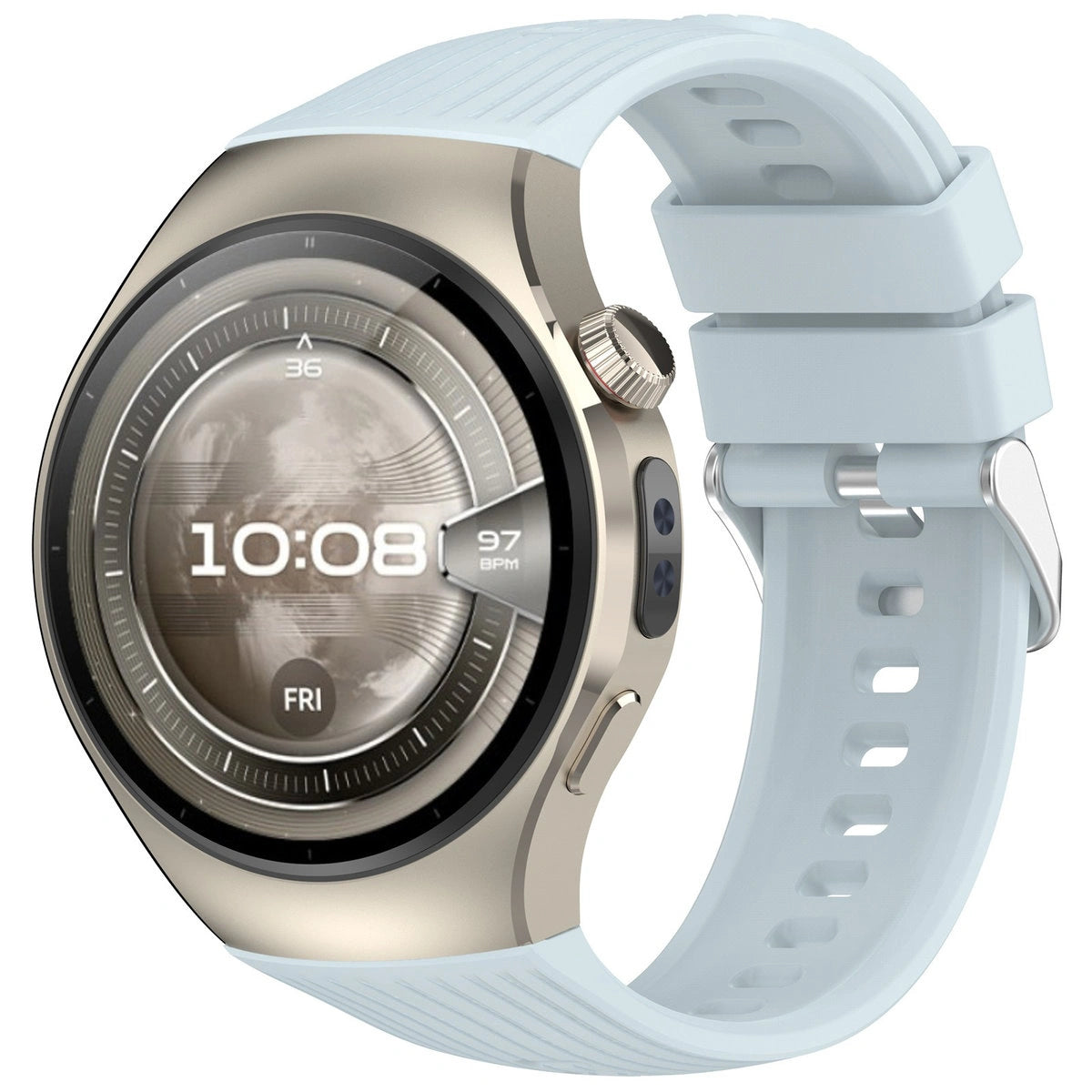 Armband für Huawei Watch 5 46 mm, Bizon Strap Watch Silicone T, Hellblau