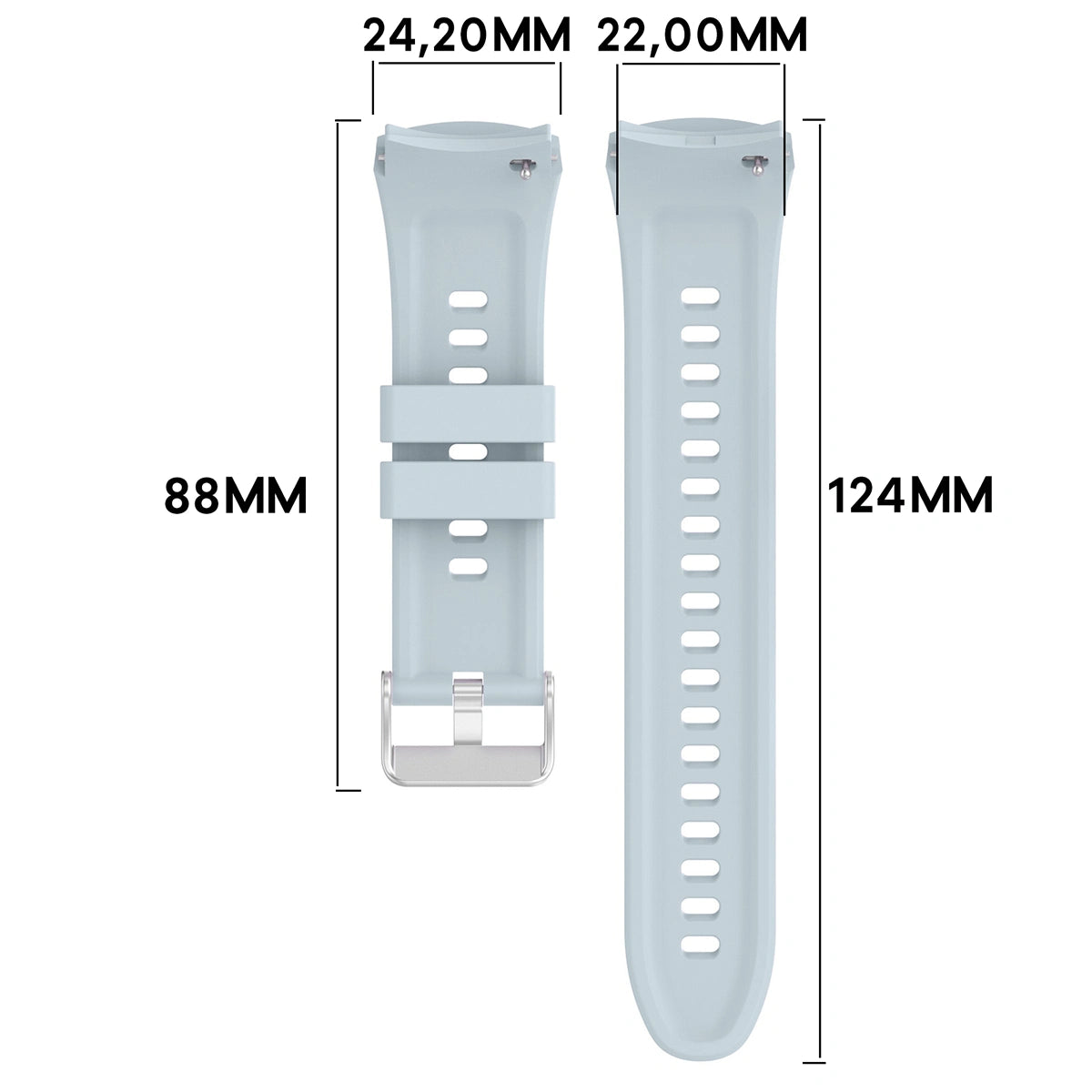 Armband für Huawei Watch 5 46 mm, Bizon Strap Watch Silicone T, Hellblau