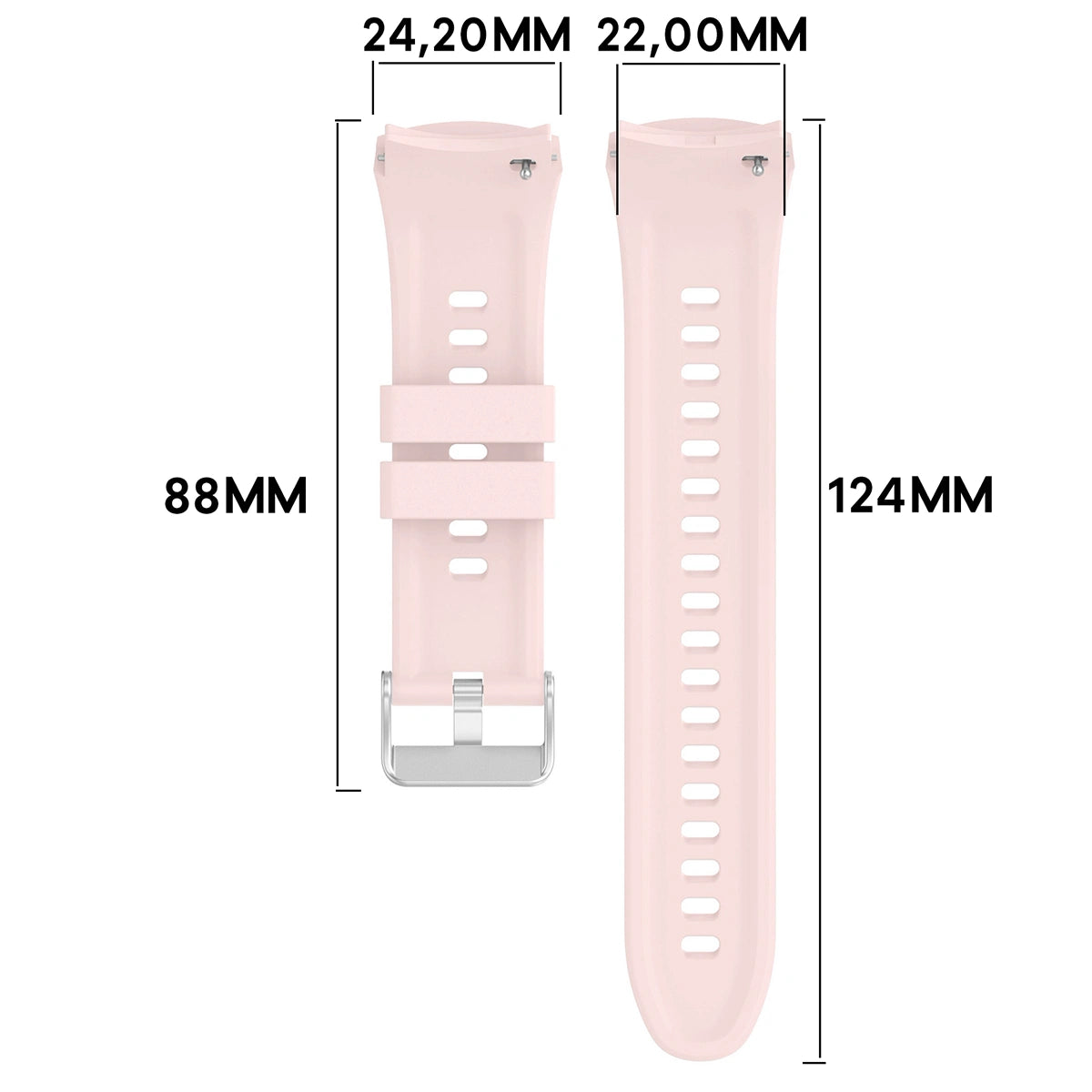 Armband für Huawei Watch 5 46 mm, Bizon Strap Watch Silicone T, Rosa