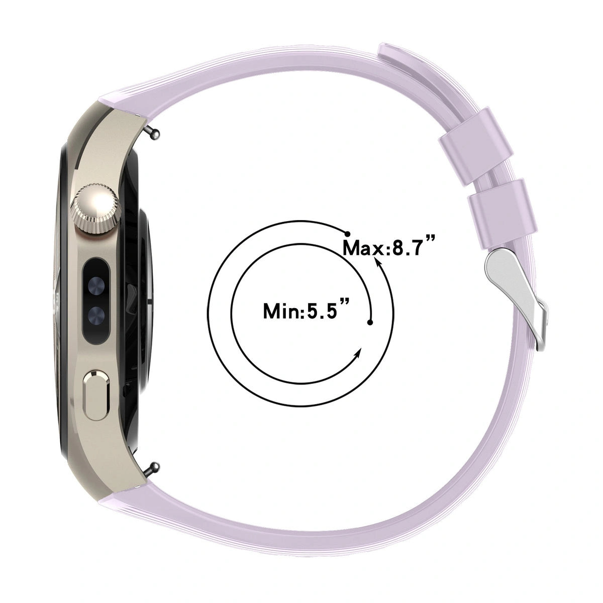 Armband für Huawei Watch 5 46 mm, Bizon Strap Watch Silicone T, Lila