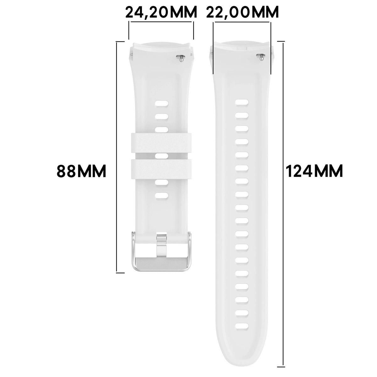 Armband für Huawei Watch 5 46 mm, Bizon Strap Watch Silicone T, Weiß