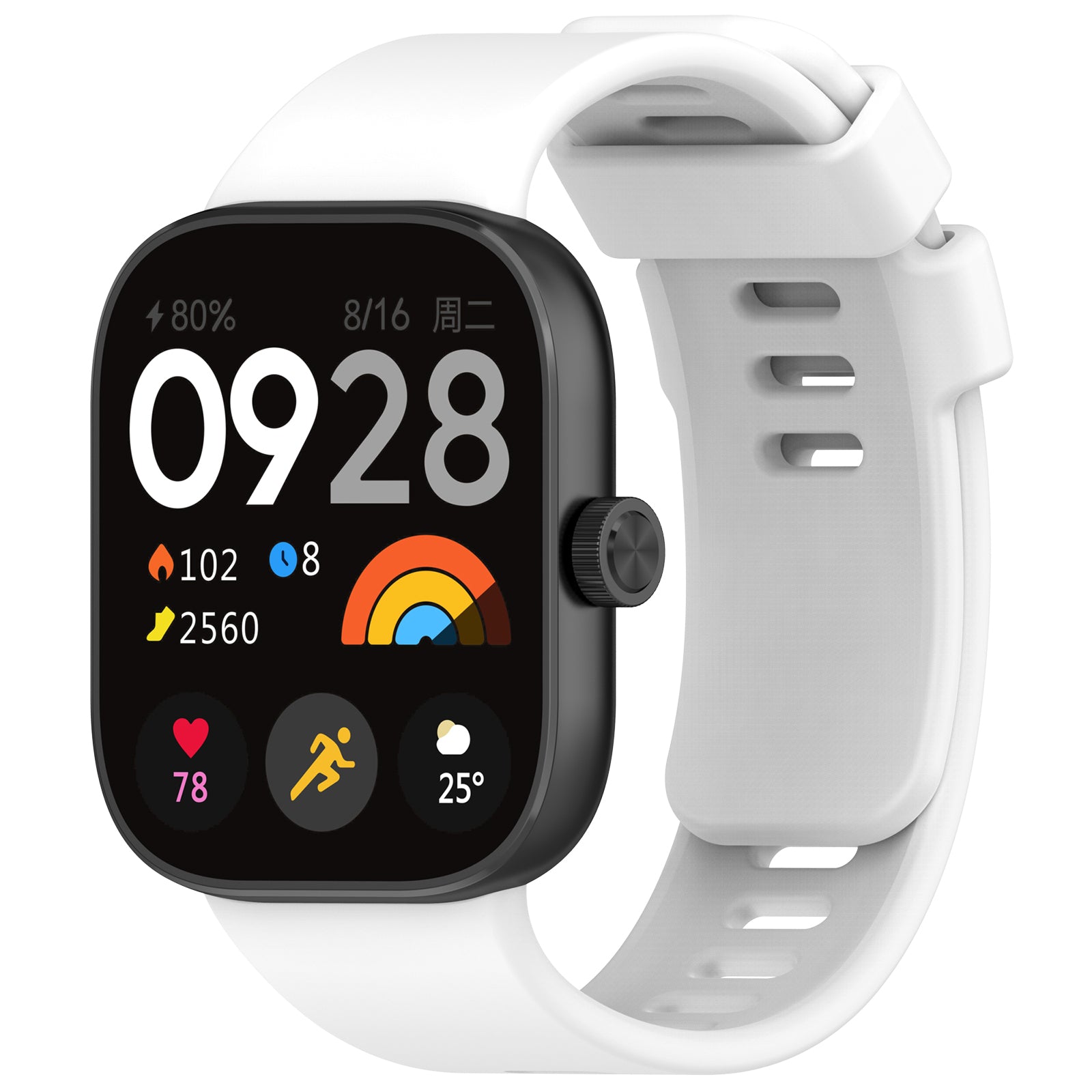 Armband für Xiaomi Redmi Watch 4 / Band 8 Pro, Bizon Strap Watch Silicone, Weiß