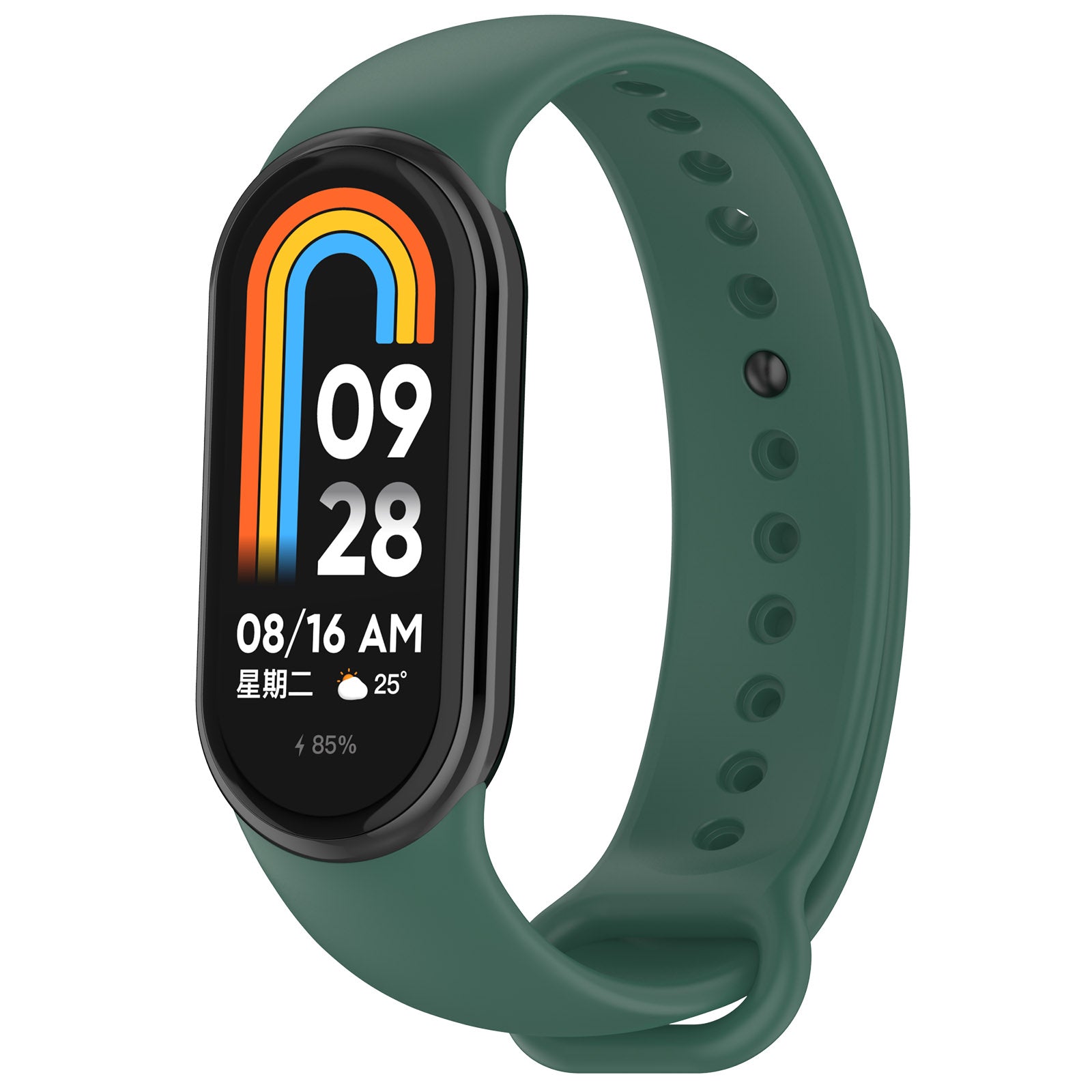 Armband für Xiaomi Smart Band 10 / 9 / 9 NFC / 8, Bizon Strap Watch Dots, Dunkelgrün