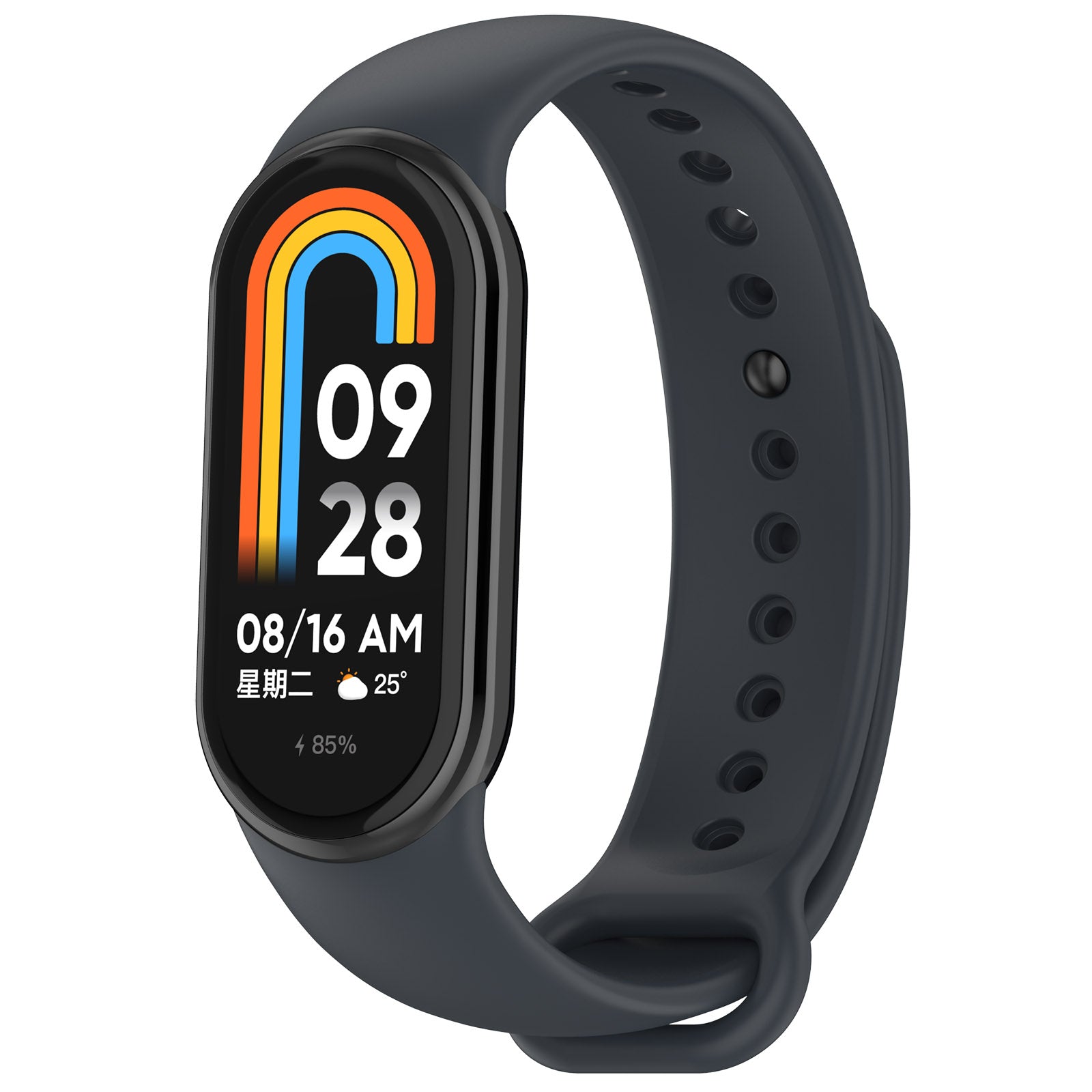 Armband für Xiaomi Smart Band 10 / 9 / 9 NFC / 8, Bizon Strap Watch Dots, Dunkelgrau