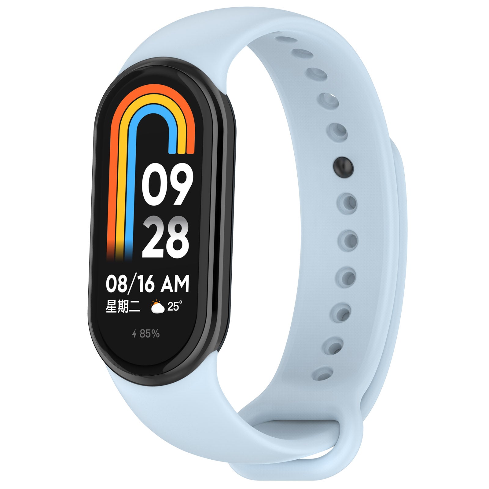 Armband für Xiaomi Smart Band 10 / 9 / 9 NFC / 8, Bizon Strap Watch Dots, Hellblau