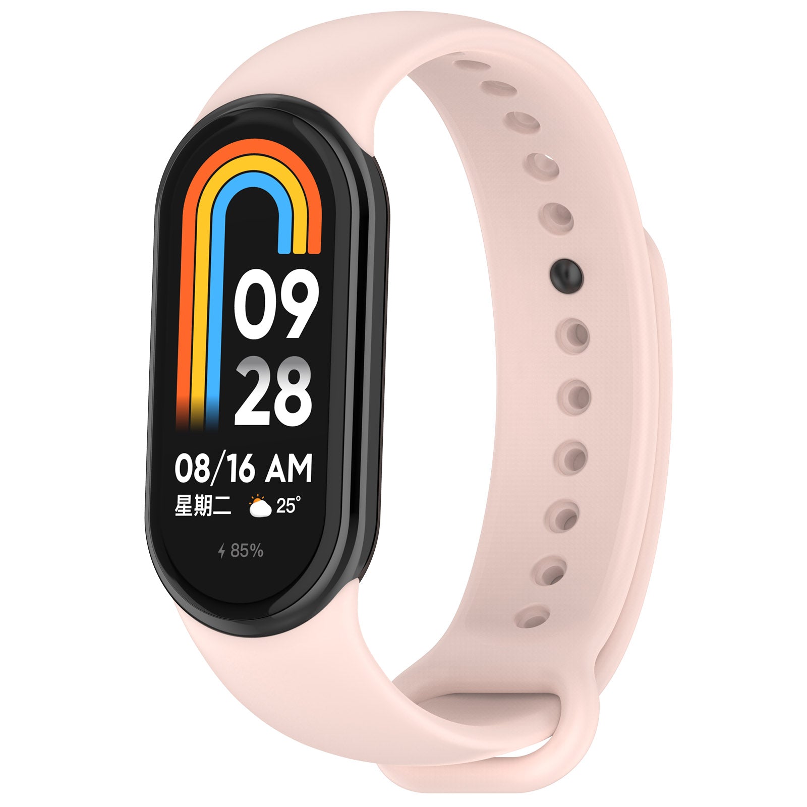 Armband für Xiaomi Smart Band 10 / 9 / 9 NFC / 8, Bizon Strap Watch Dots, Hellrosa