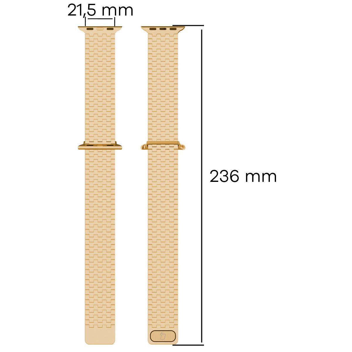 Edelstahl Armband für Apple Watch 44/45/46/49 mm, Bizon Strap Watch Titanium, Rosa Gold
