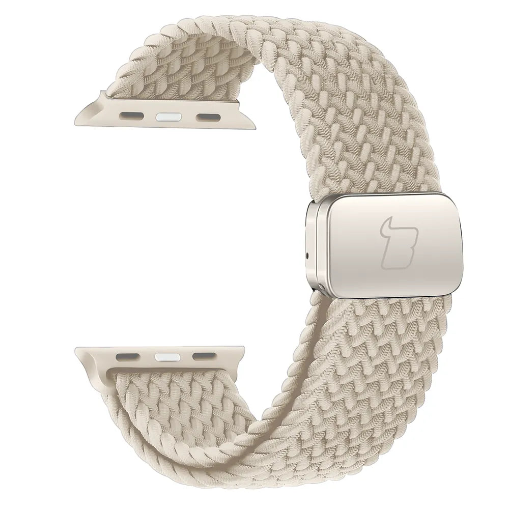 Nylon-Uhrenarmband für Apple Watch 38/40/41/42 mm, Bizon Strap Watch Trenza, Champagner (3/3)