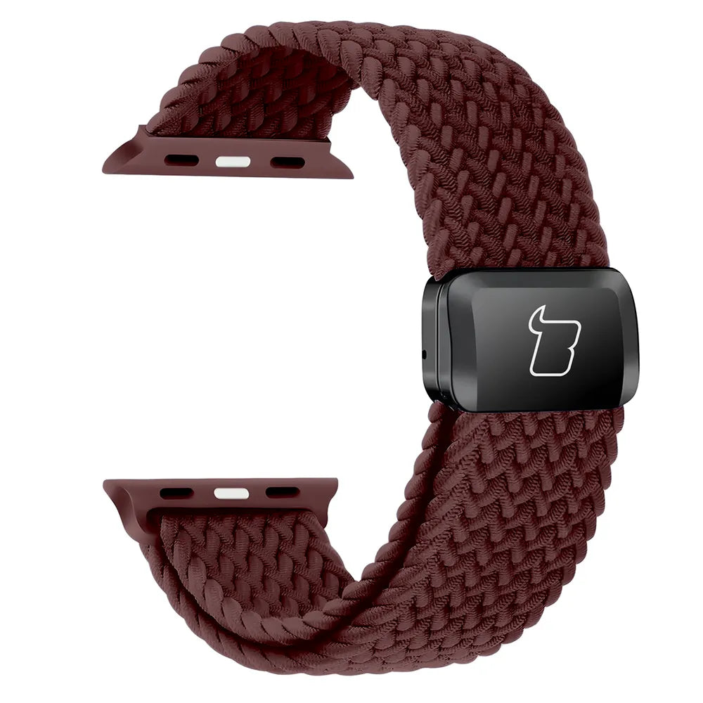 Nylon-Uhrenarmband für Apple Watch 44/45/46/49 mm, Bizon Strap Watch Trenza, Burgunderrot (3/3)