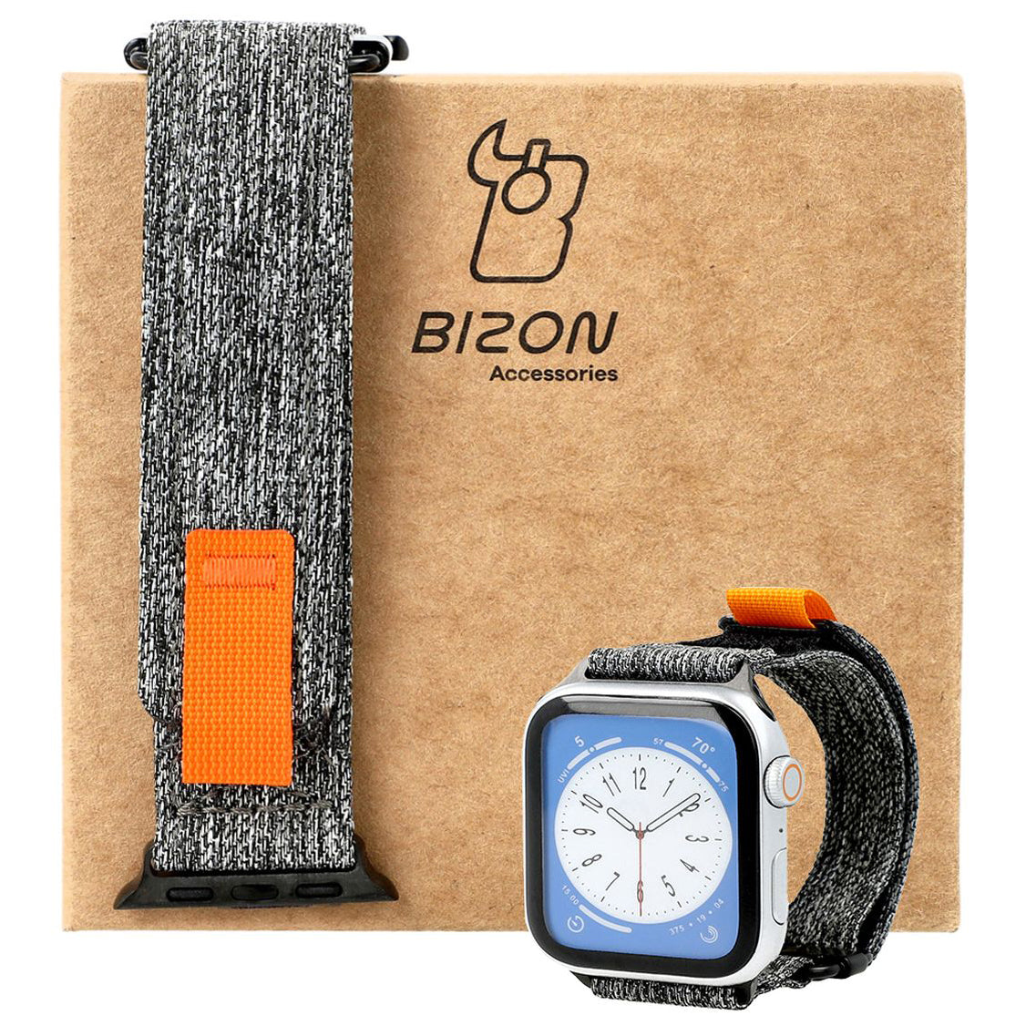 Armband für Apple Watch 44/45/46/49 mm, Bizon Strap Watch Urban, Grau