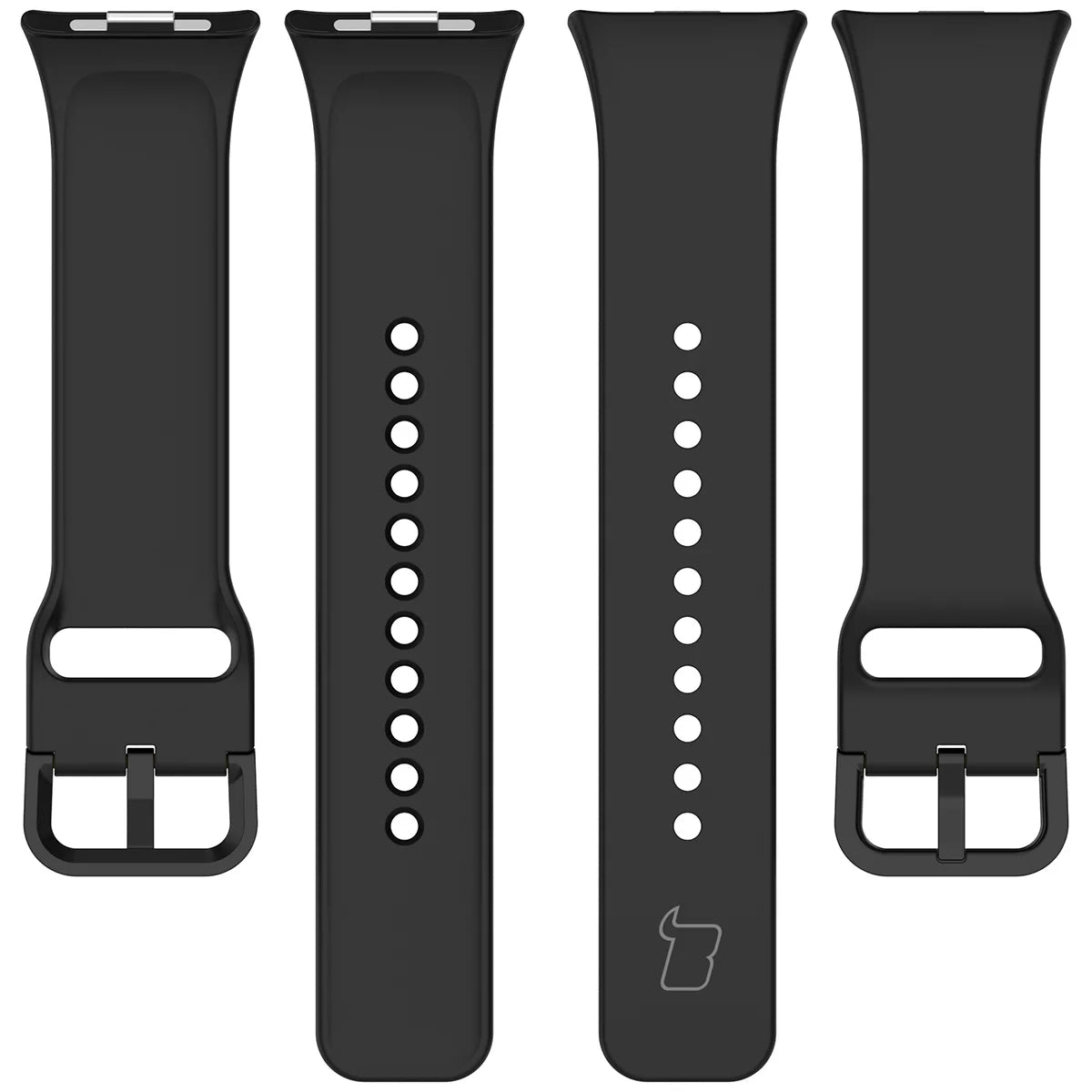 Armband für Xiaomi Redmi Watch 6 / 5 / 4 /Smart Band 10 Pro / 9 Pro / 8 Pro, Bizon Strap Watch Silicone, Schwarz