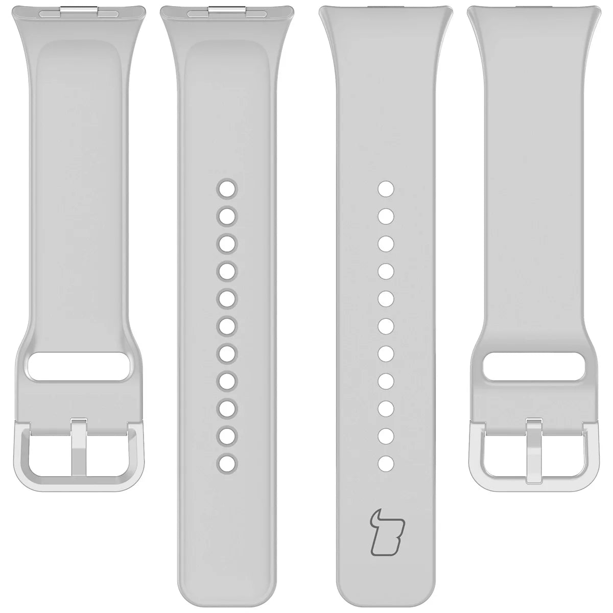 Armband für Xiaomi Redmi Watch 6 / 5 / 4 /Smart Band 10 Pro / 9 Pro / 8 Pro, Bizon Strap Watch Silicone, Hellgrau