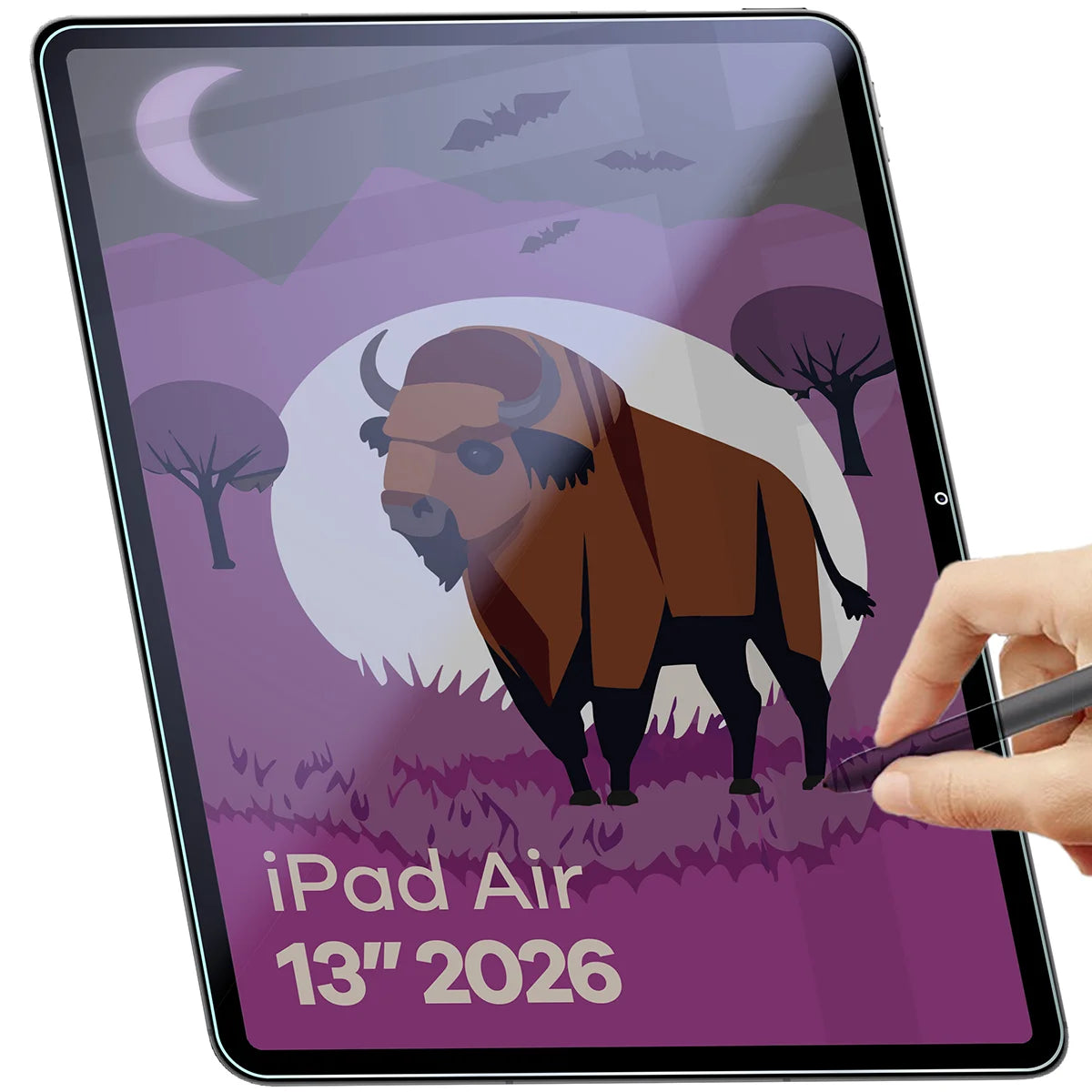 Hybridglas mit Privatschutzfilter für iPad Air 13" M4 2026, Bizon Tab Hybrid Shadow, Matt