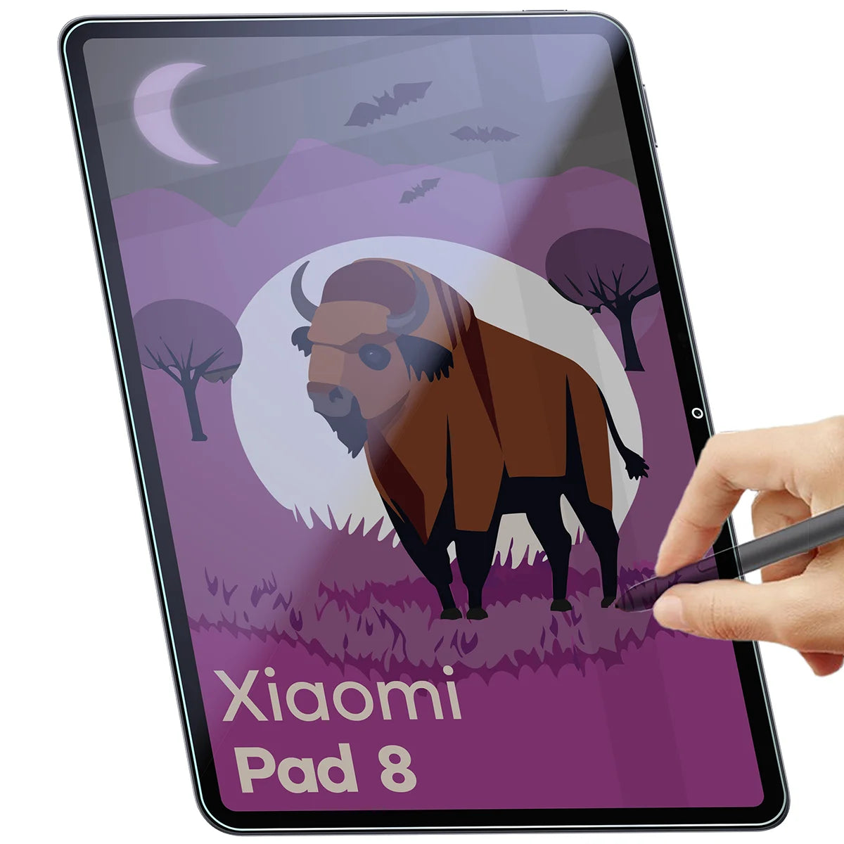 Hybridglas mit Privatschutzfilter für Xiaomi Pad 8, Bizon Tab Hybrid Shadow, Matt