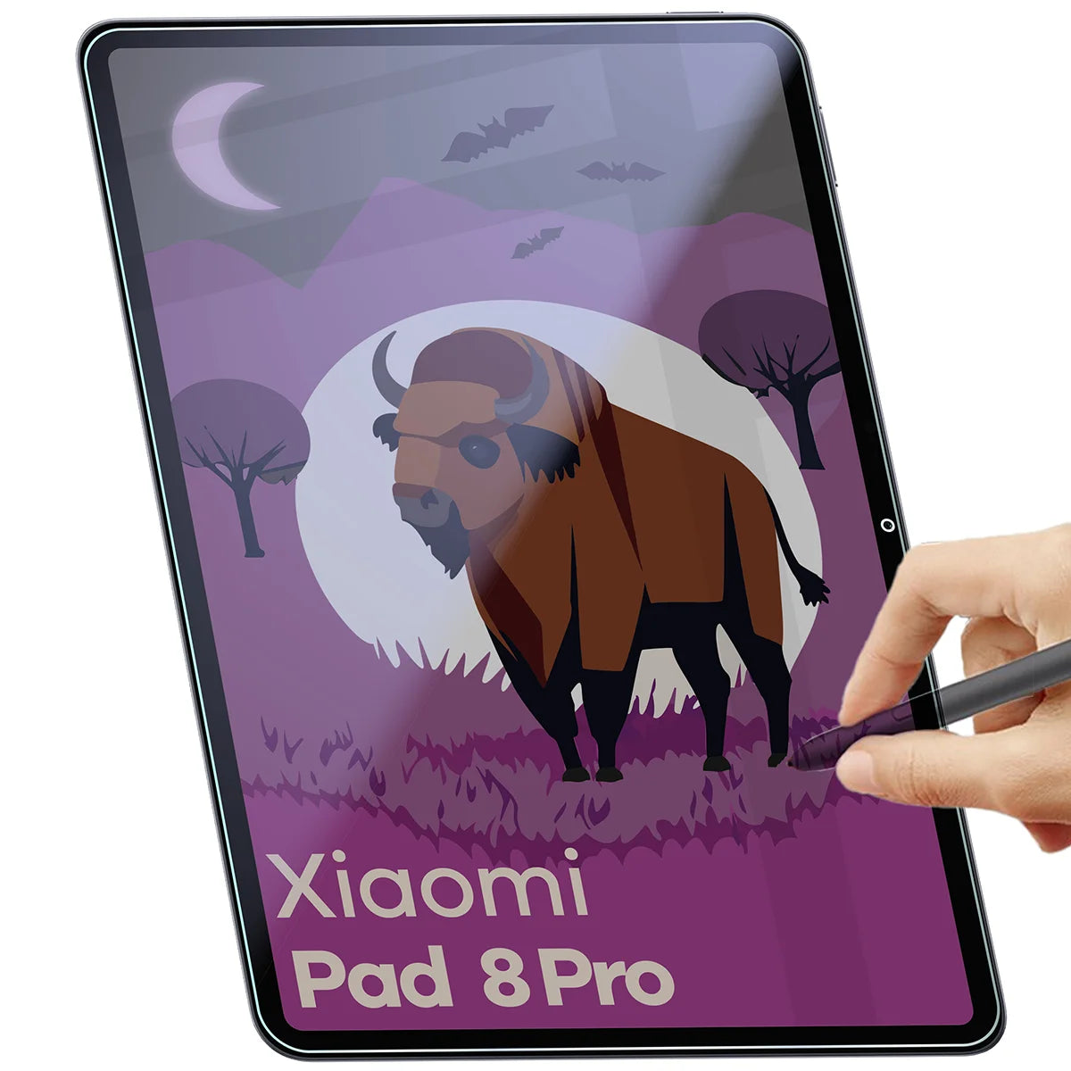 Hybridglas mit Privatschutzfilter für Xiaomi Pad 8 Pro, Bizon Tab Hybrid Shadow, Matt