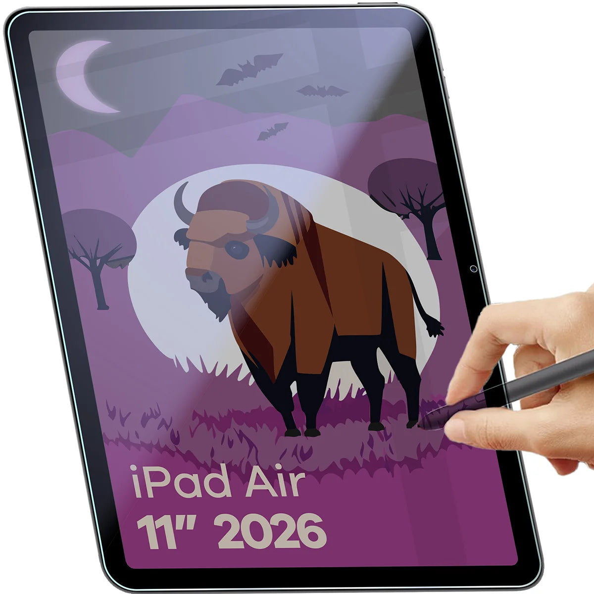 Hybridglas mit Privatschutzfilter für iPad Air 11" M4 2026, Bizon Tab Hybrid Shadow, Matt