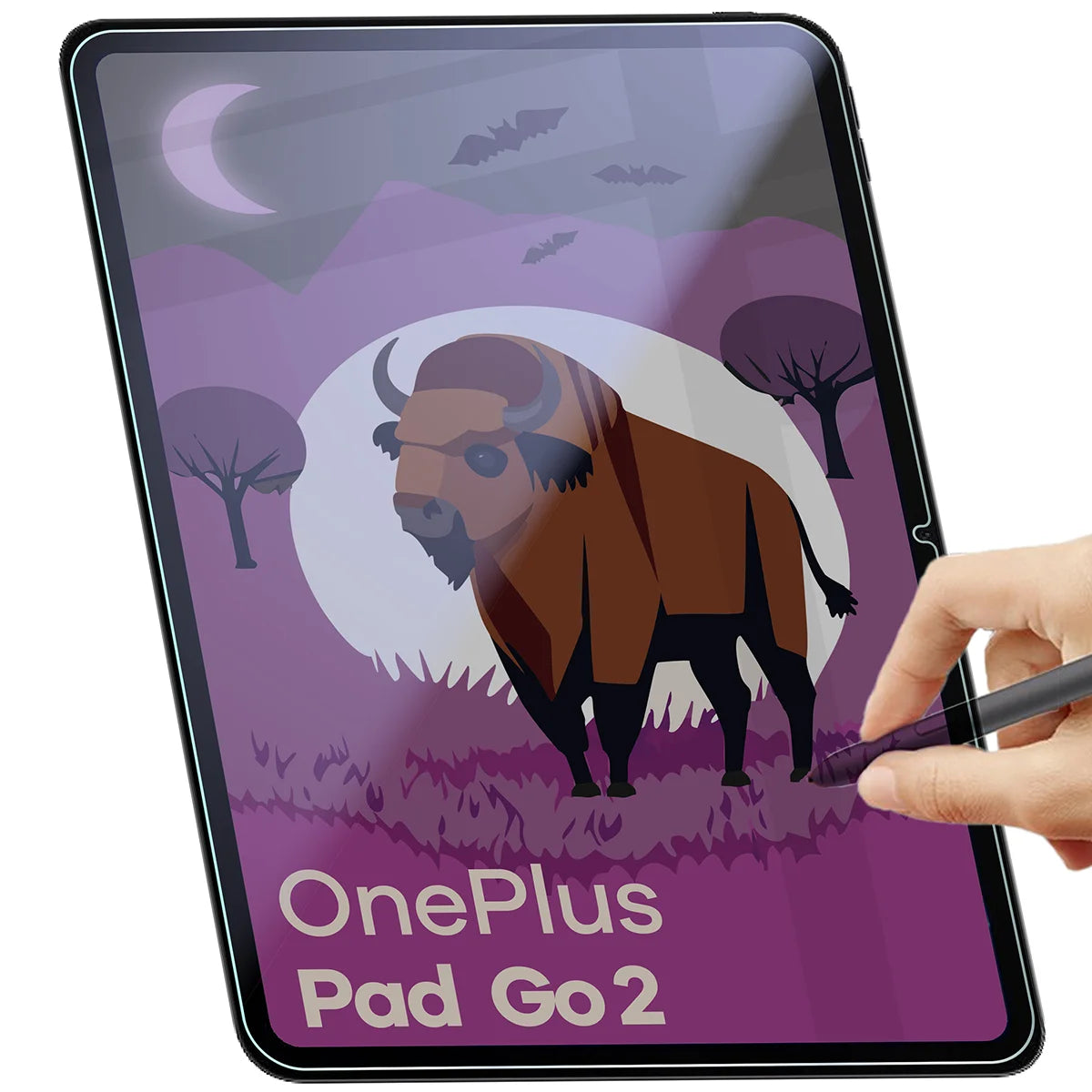 Hybridglas mit Privatschutzfilter für OnePlus Pad Go 2, Bizon Tab Hybrid Shadow, Matt