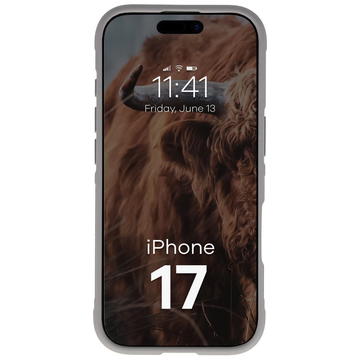Robuste Handyhülle + gehärtetem Glas für iPhone 17, Bizon Tur Pack, Hellgrau