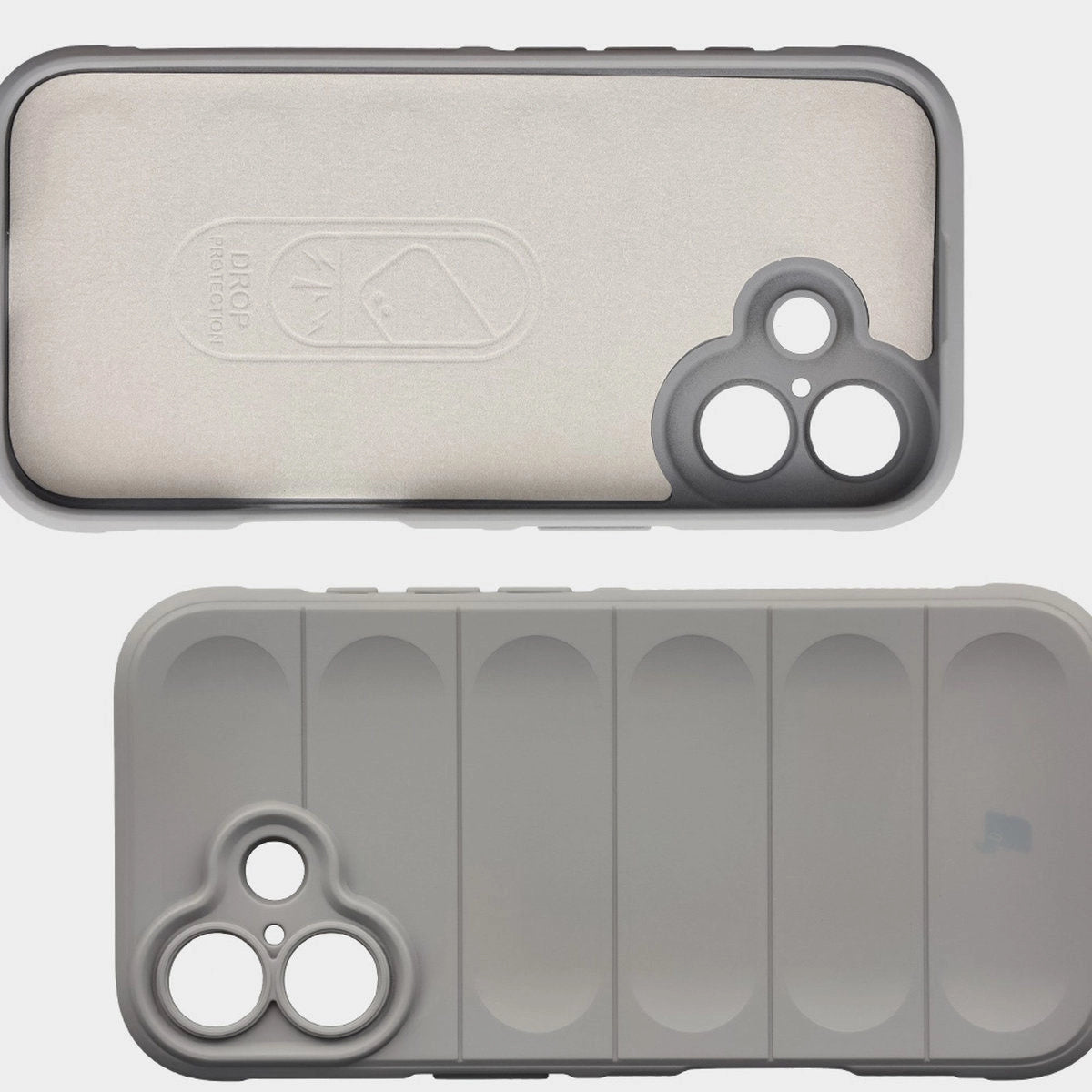 Robuste Handyhülle + gehärtetem Glas für iPhone 17, Bizon Tur Pack, Hellgrau