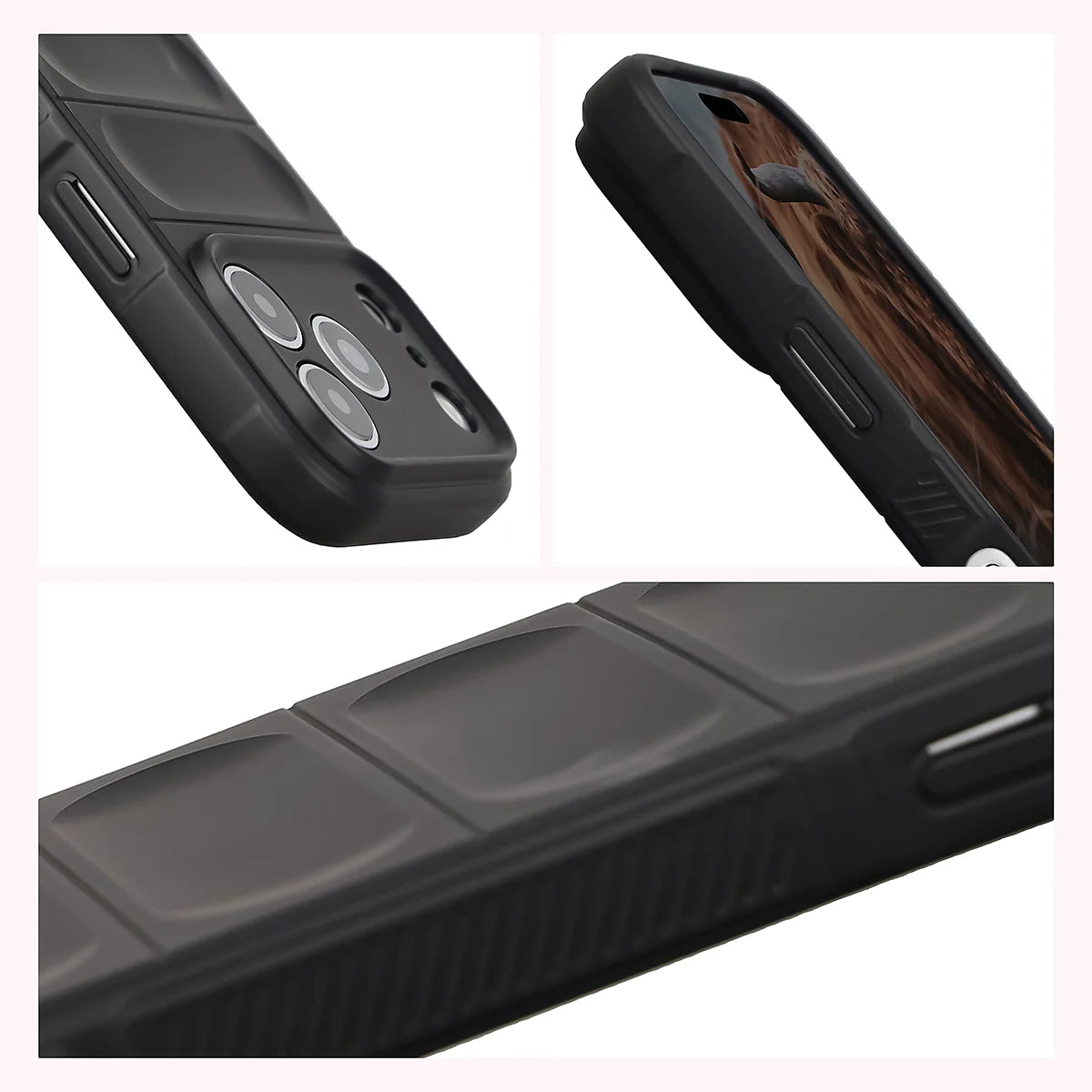 Robuste Handyhülle + gehärtetem Glas für iPhone 17 Pro, Bizon Tur Pack, Schwarz